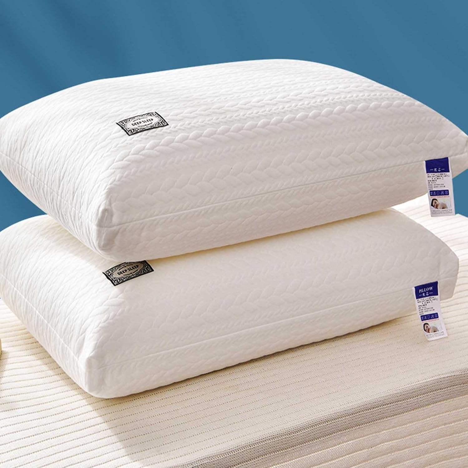 Lovskoo Soft Down Filling Bed Pillow for Stomach and Side Sleepers