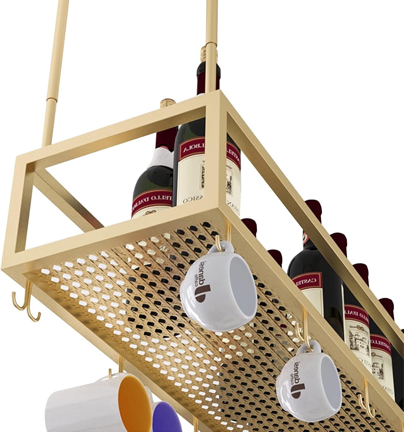 Adjustable Wine Glass Holder for Cabinet and Ceiling