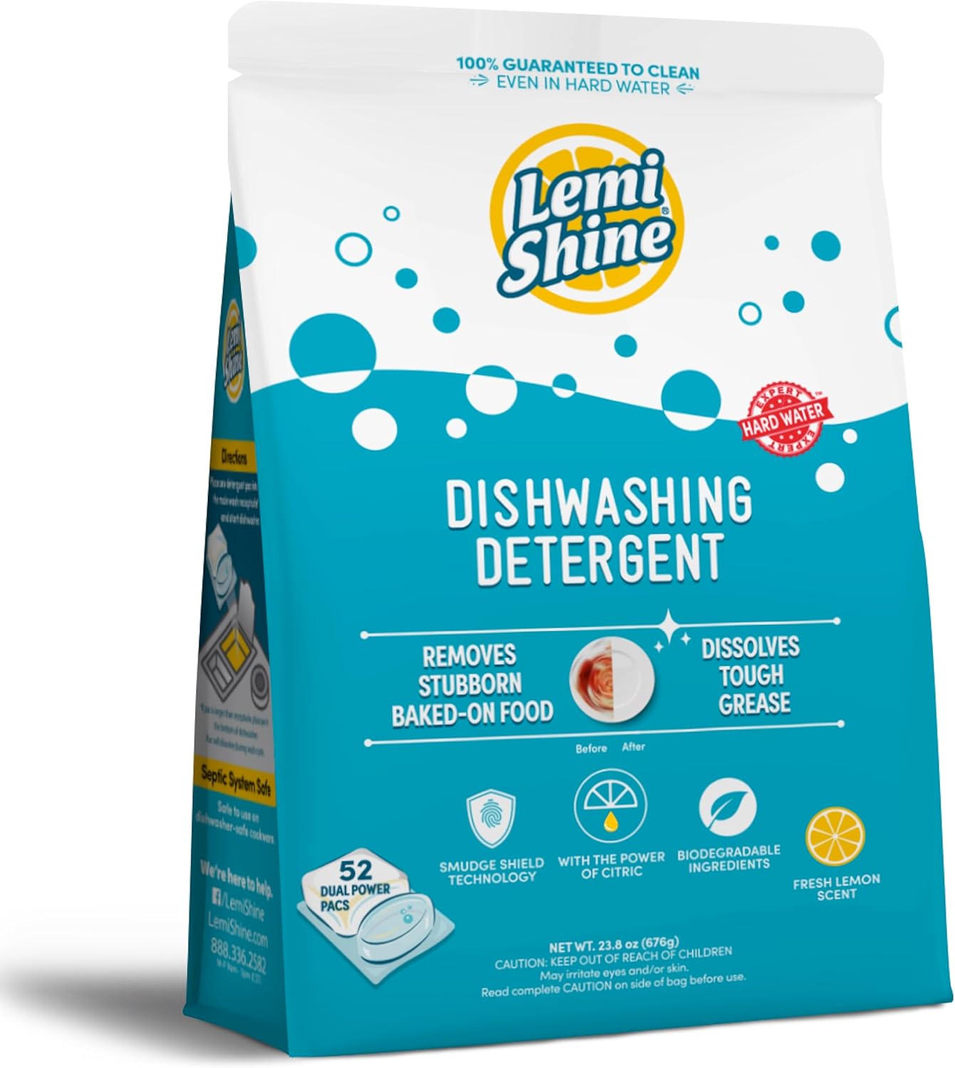 Lemi Shine Dishwasher Pods 52 Count Eco Friendly