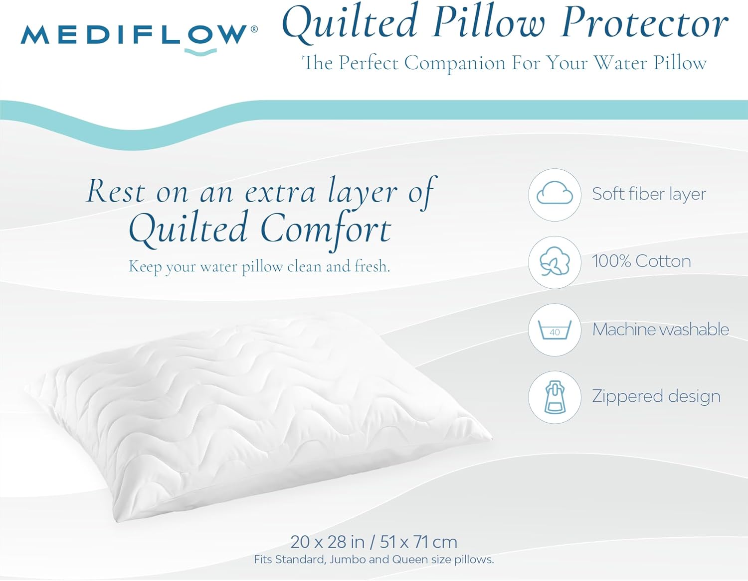 Mediflow Water Pillow with Cotton Protector Set