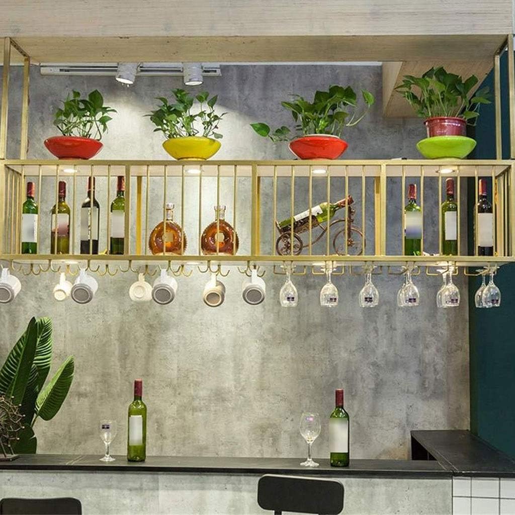 Wall-Mounted Wine Rack with LED Light
