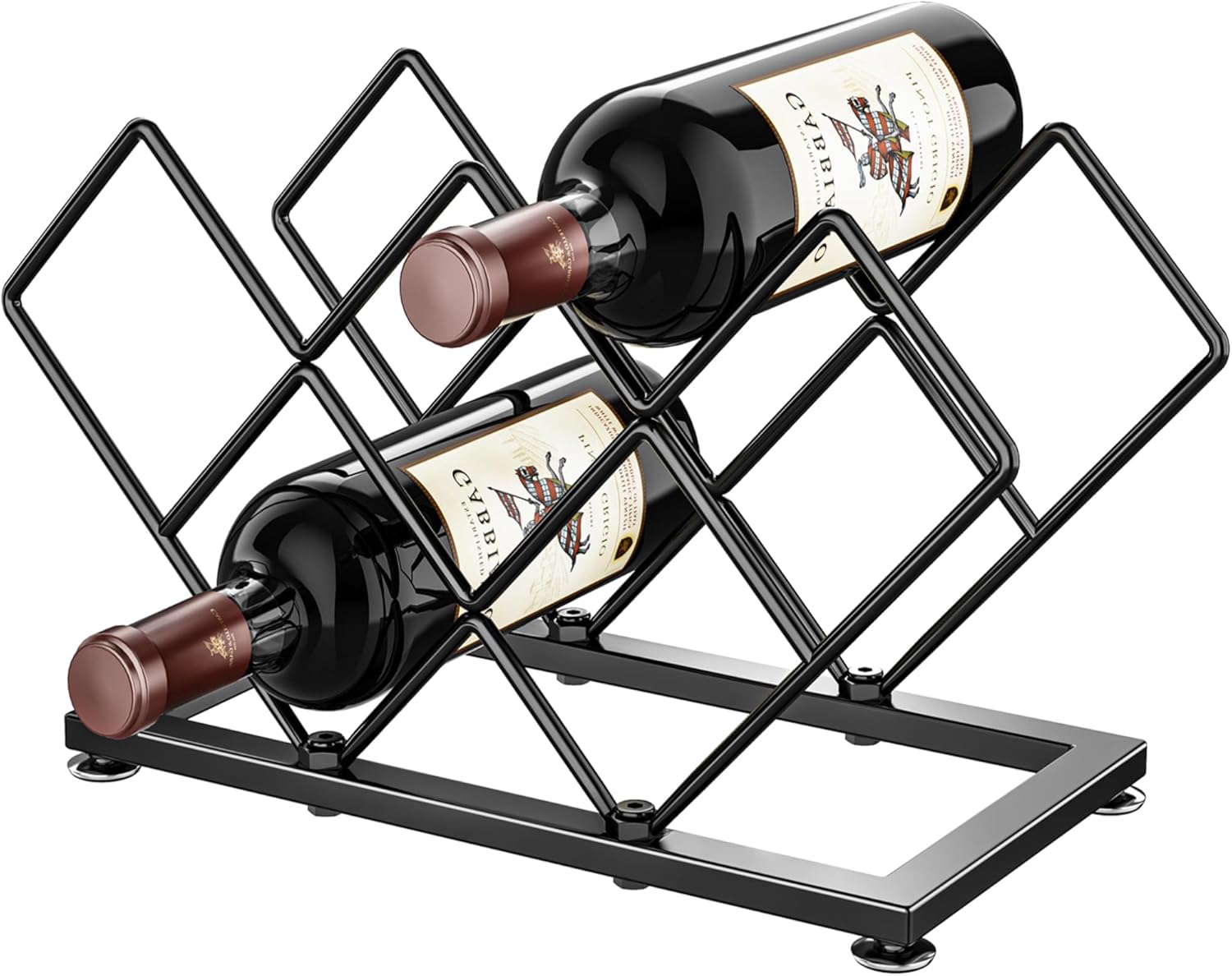 POKIPO 7 Bottle Tabletop Wine Rack Metal