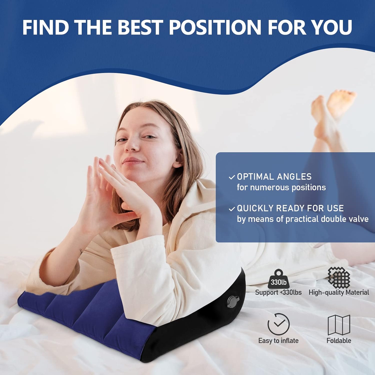 Travel Wedge Pillow for Body Support and Leg Elevation