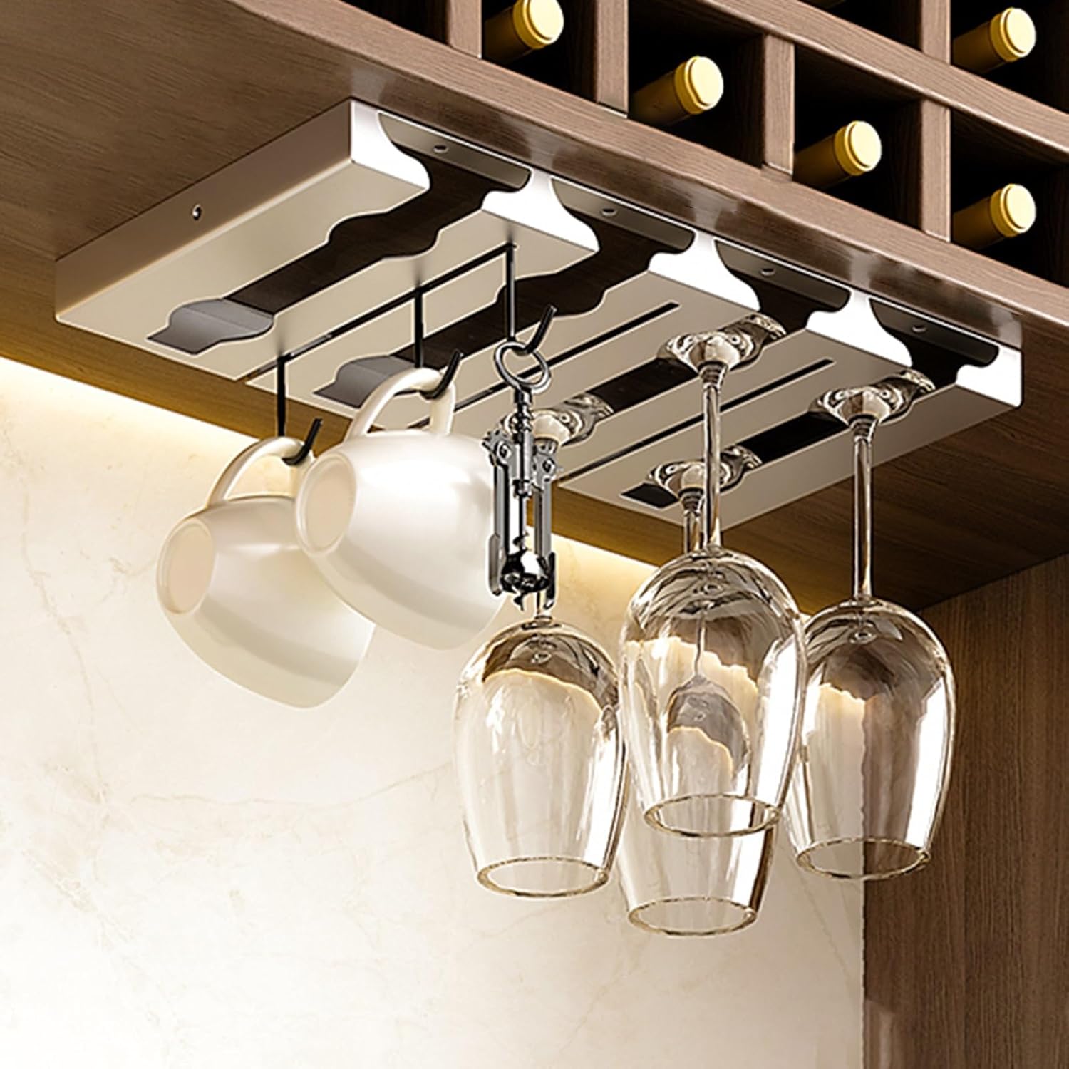 ZYZSY Wine Glass Rack White Industrial Storage Hanger for Kitchen Dining