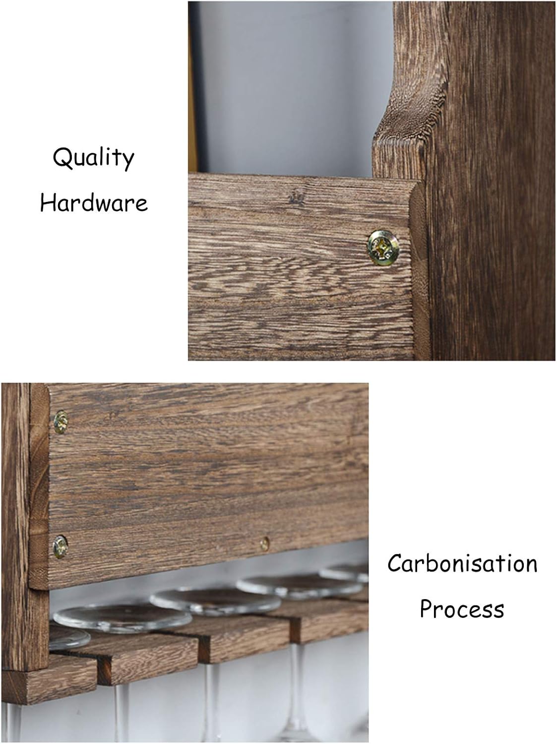 BOCbco Wall-Mounted Wine Rack for 5 Bottles 6 Glasses 1