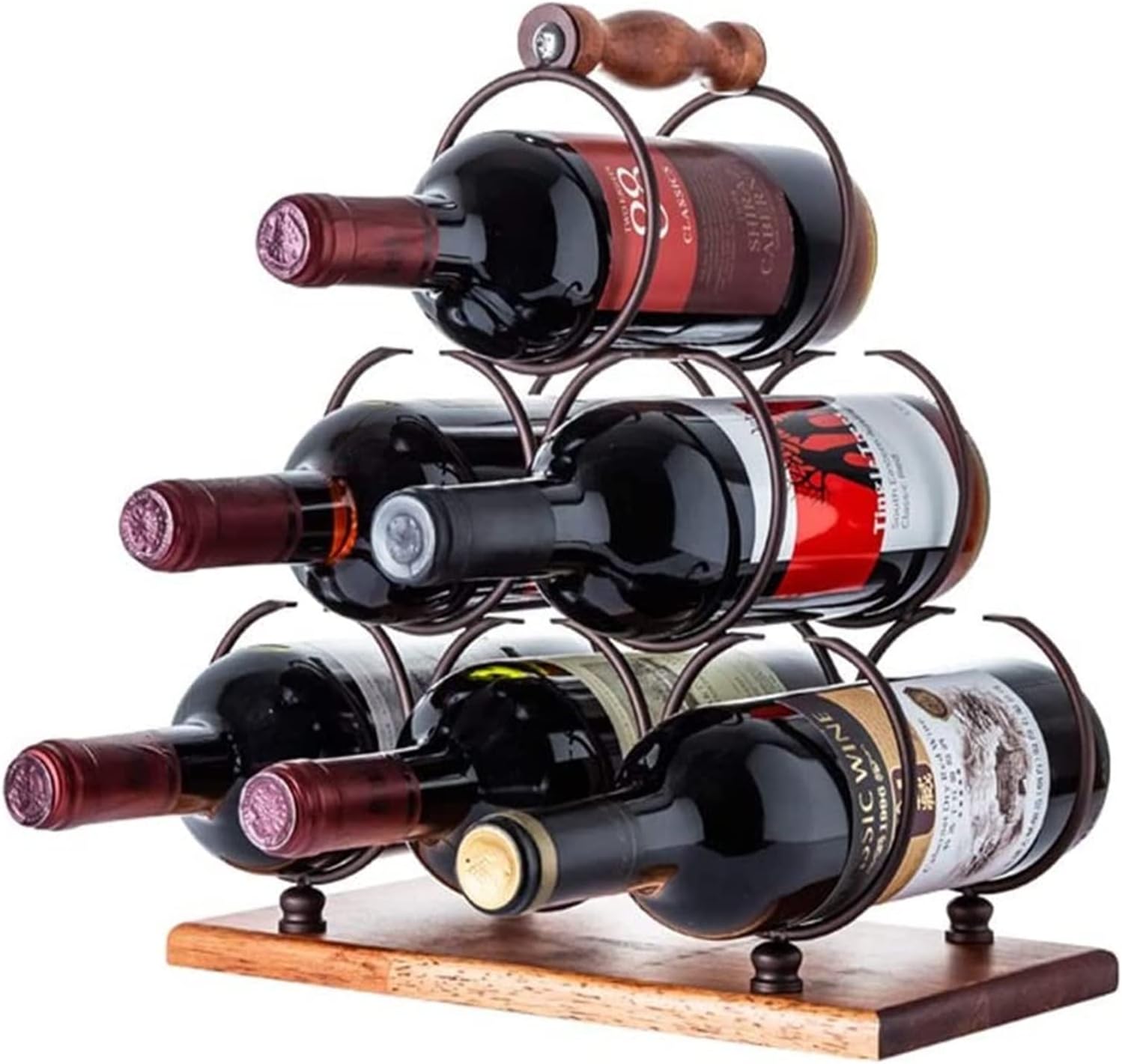 ALDEPO Wine Rack Holds 6 Bottles Wall Mounted Elegant Design