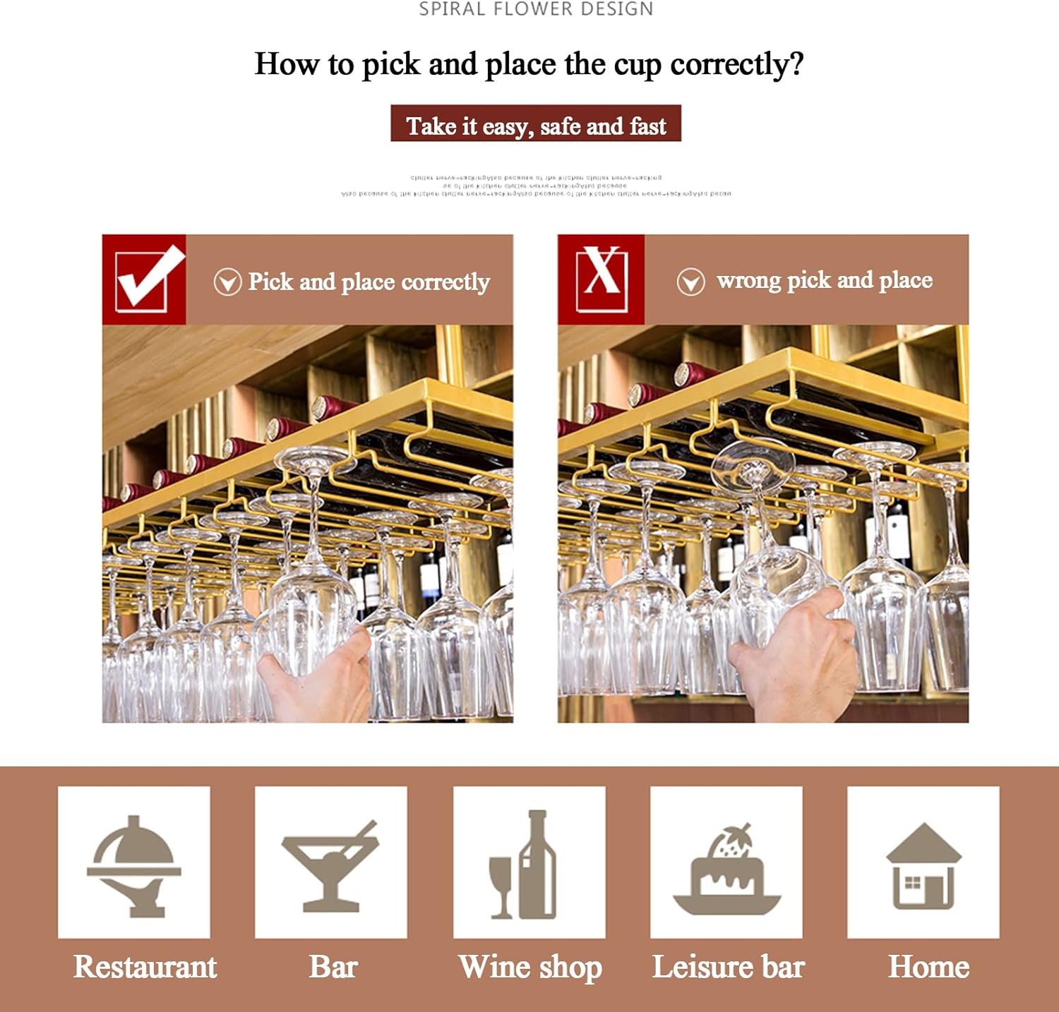 Sturdy Metal Ceiling Wine Rack with Adjustable Boom