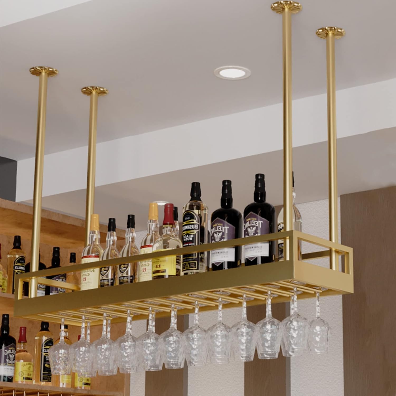 Suuim Wine Glass Holder Ceiling Hanging Rack
