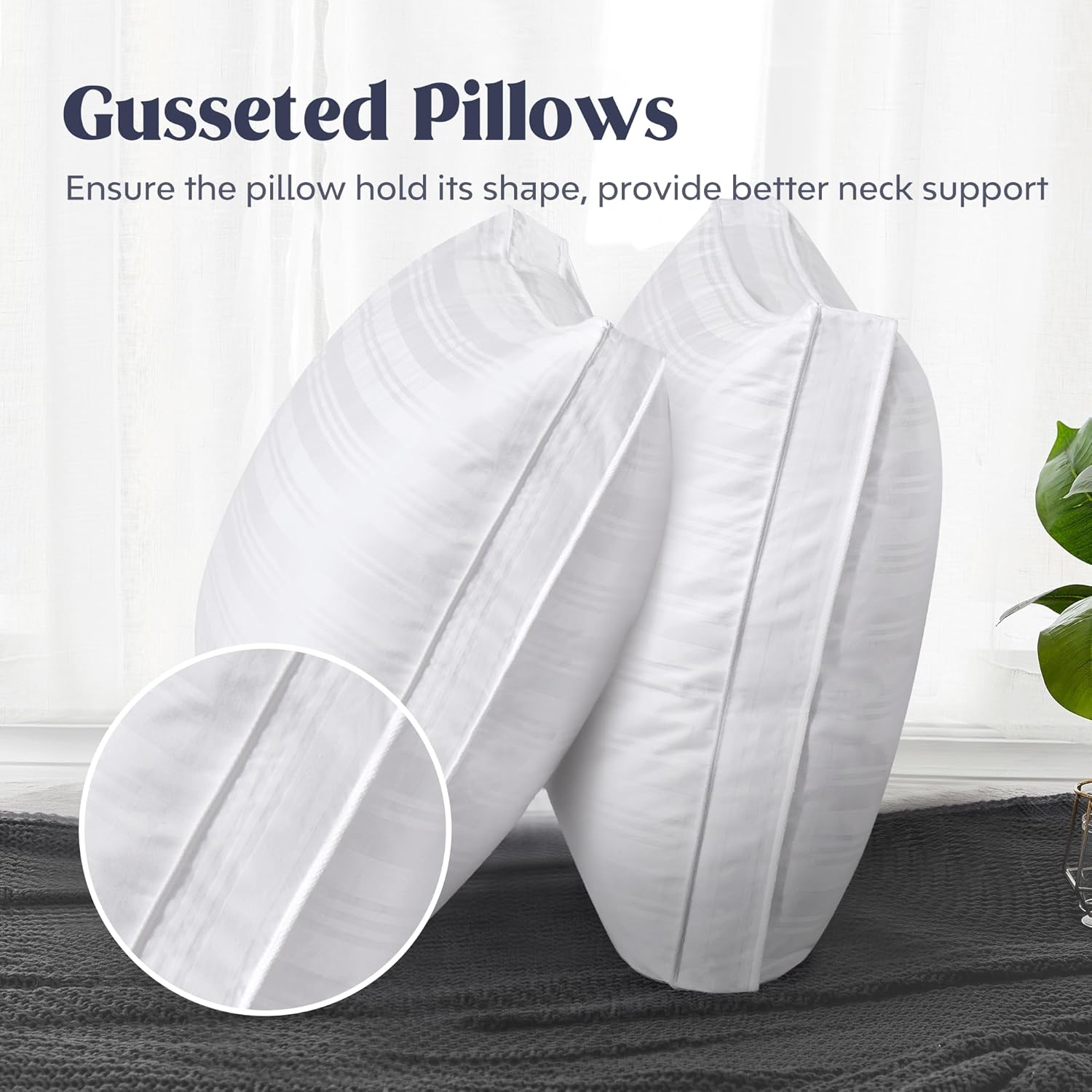 Puredown Goose Feathers and Down Pillow King Size Set of 2