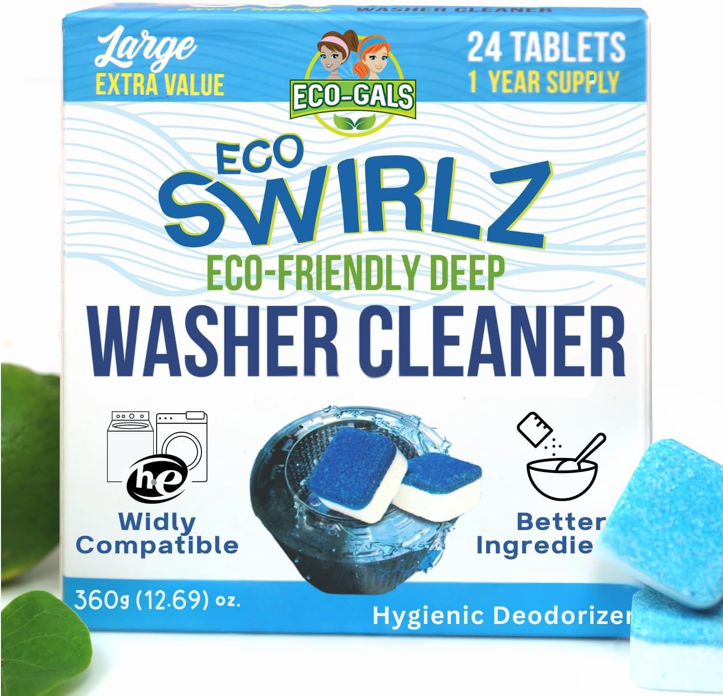 Eco-Gals Washing Machine Cleaner Tablets for Front Top Load Washers