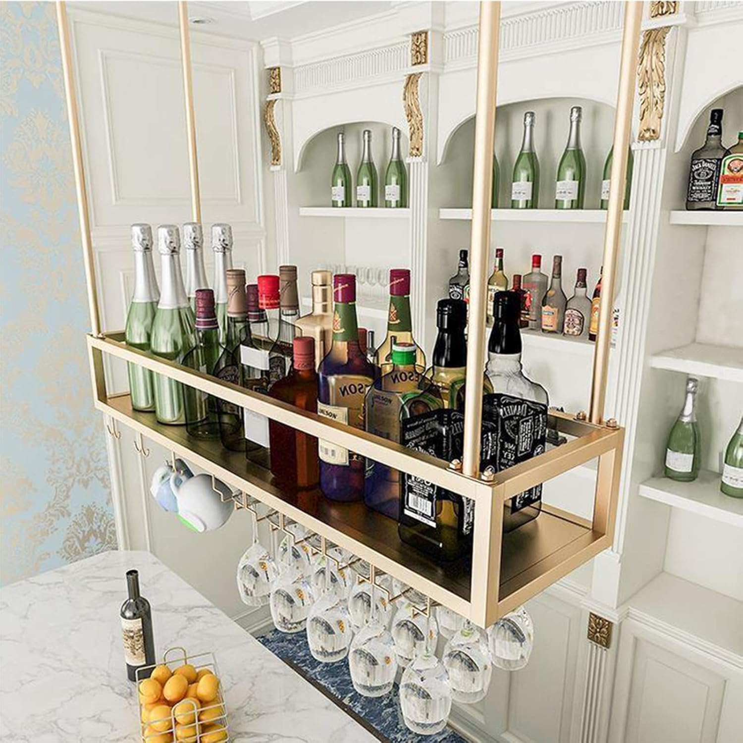 Adjustable Metal Wine Rack for Kitchen and Bar