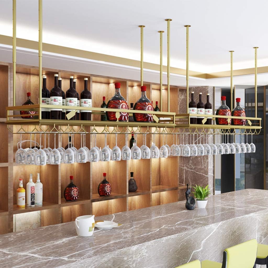 Wall-Mounted Wine Rack with Hanging Stemware Holder