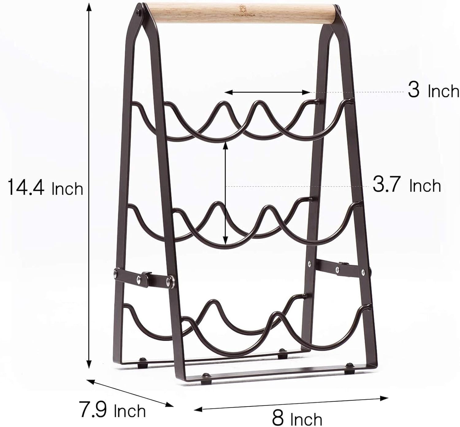 BOCbco Tabletop Wine Rack with 3 Tiers for 6 Bottles