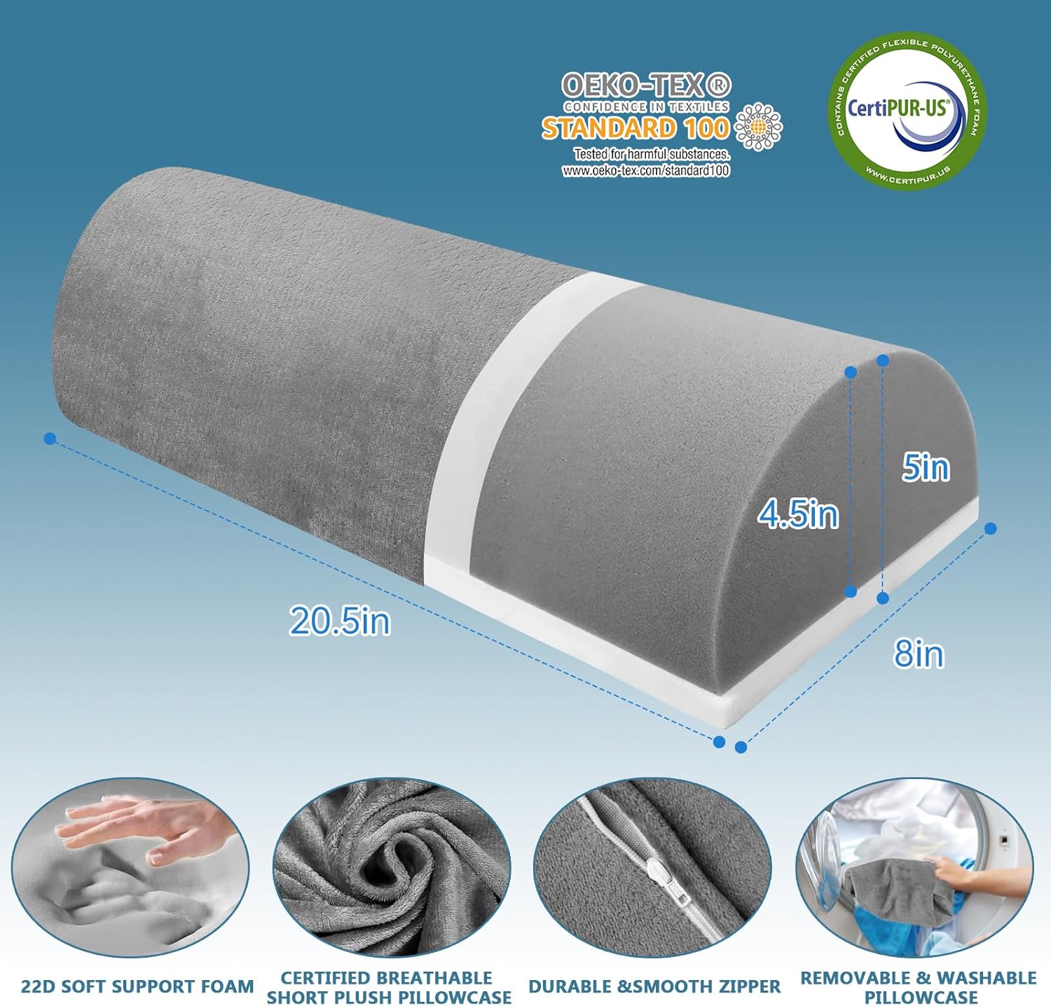 BSAFP Half Moon Leg Pillow for Back and Side Sleep