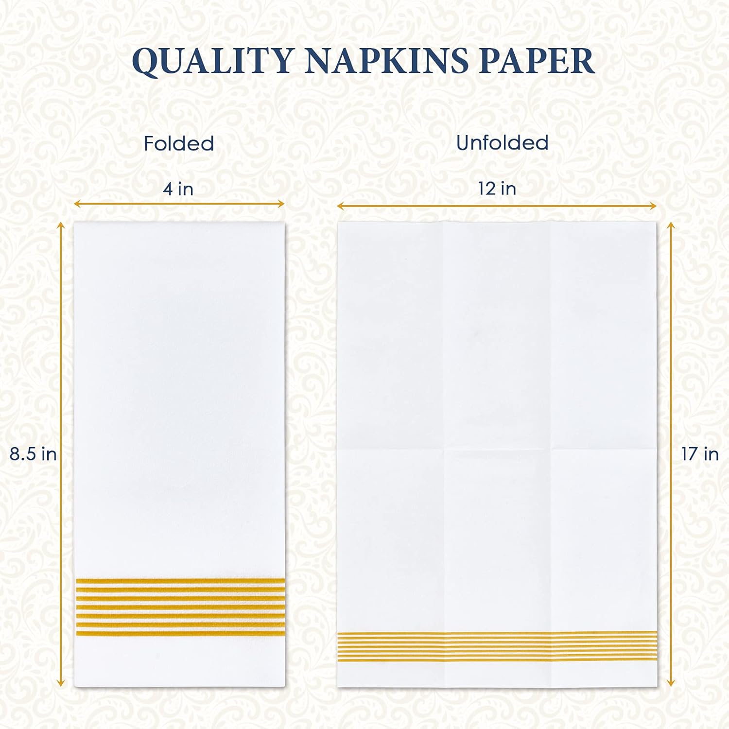 LITOPAK 200 Pack Gold Striped Paper Towels