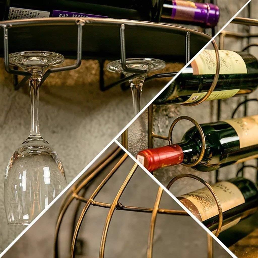 GAXQFEI Wall-Mounted Wine Rack with Bottle Holder