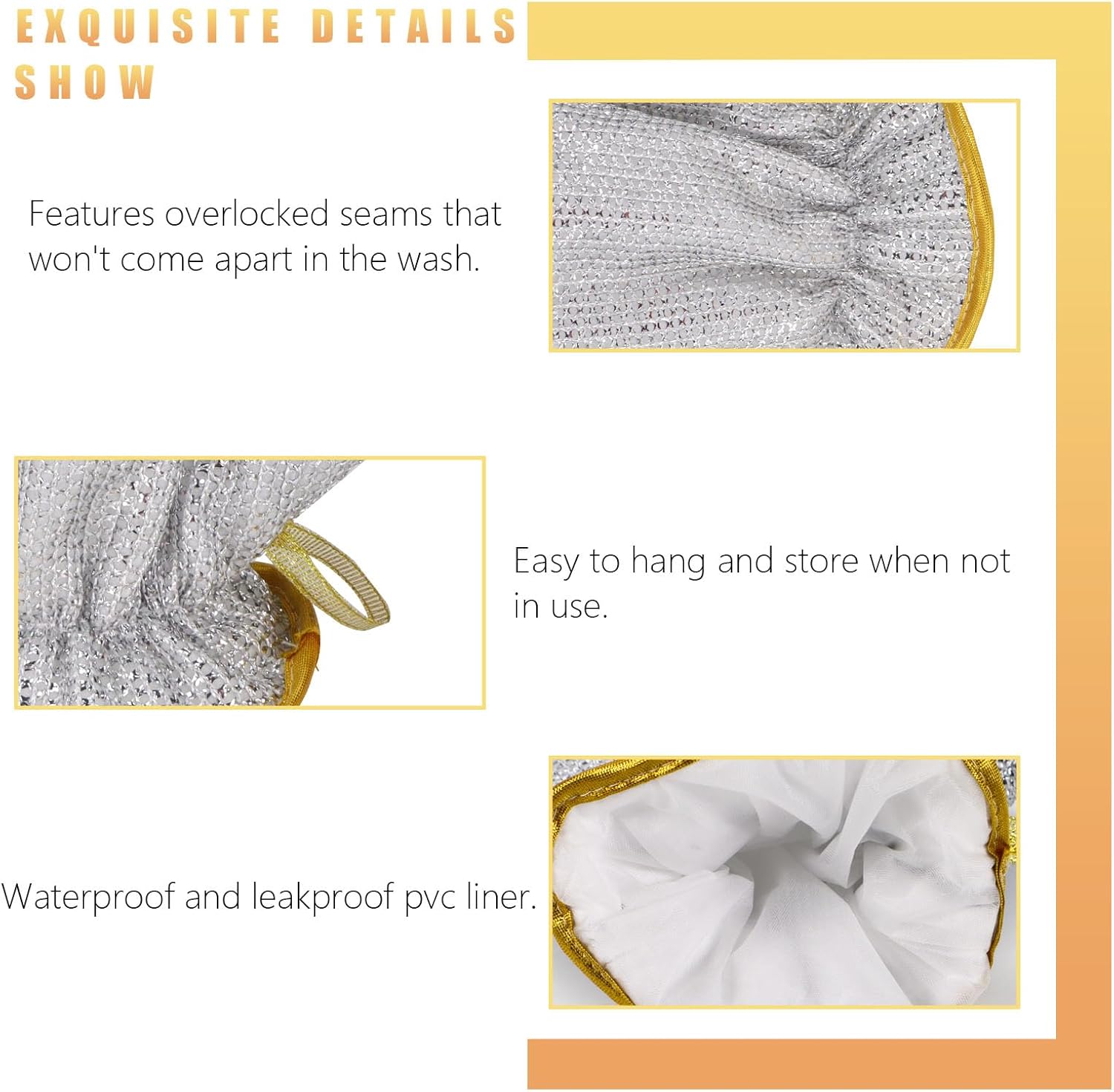 Realand 2 Pairs Dish Washing Gloves with Non Scratch Sponges