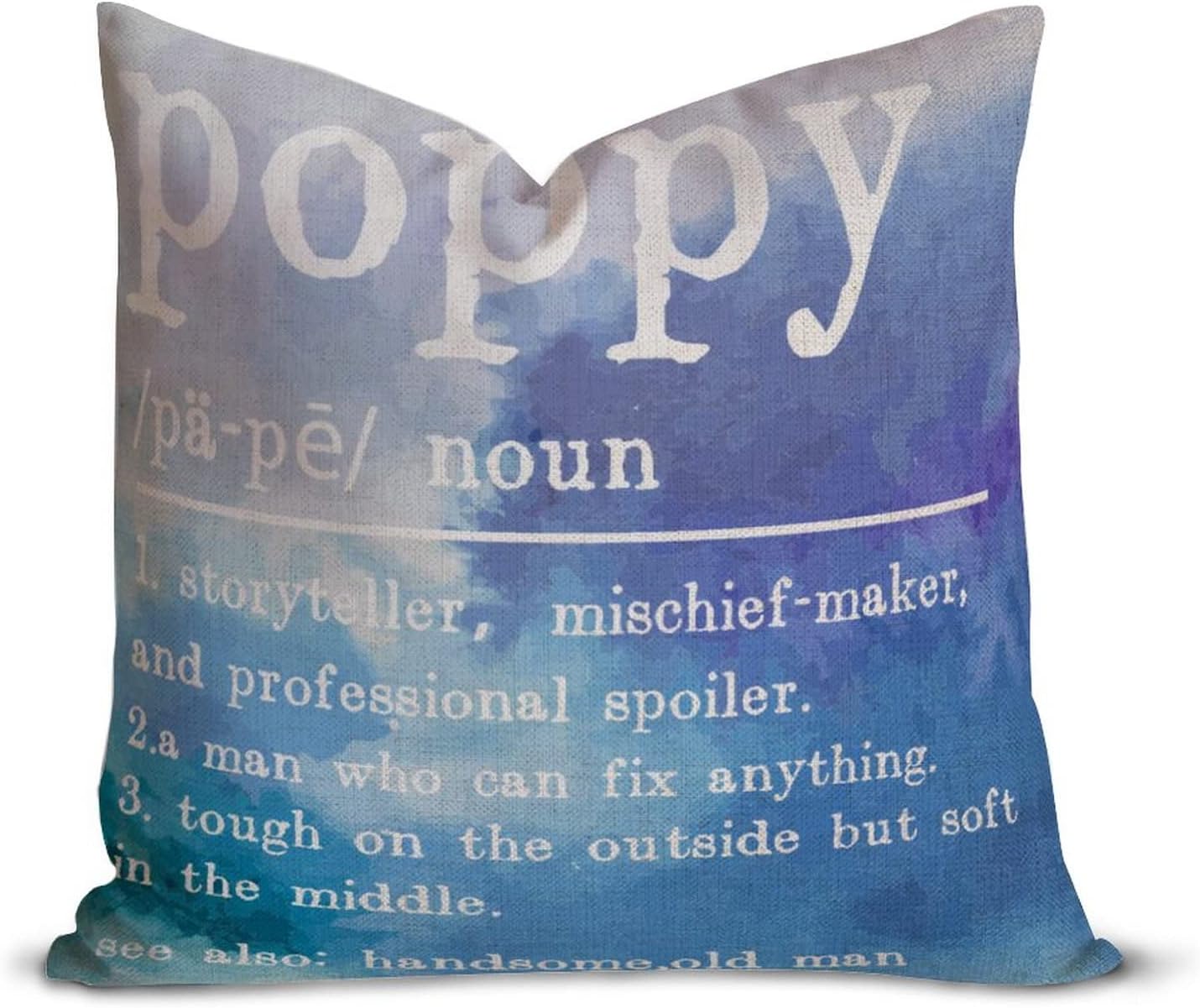 Poppy Vocabulary Cushion Case Throw Pillow Cover with Hidden Zipper