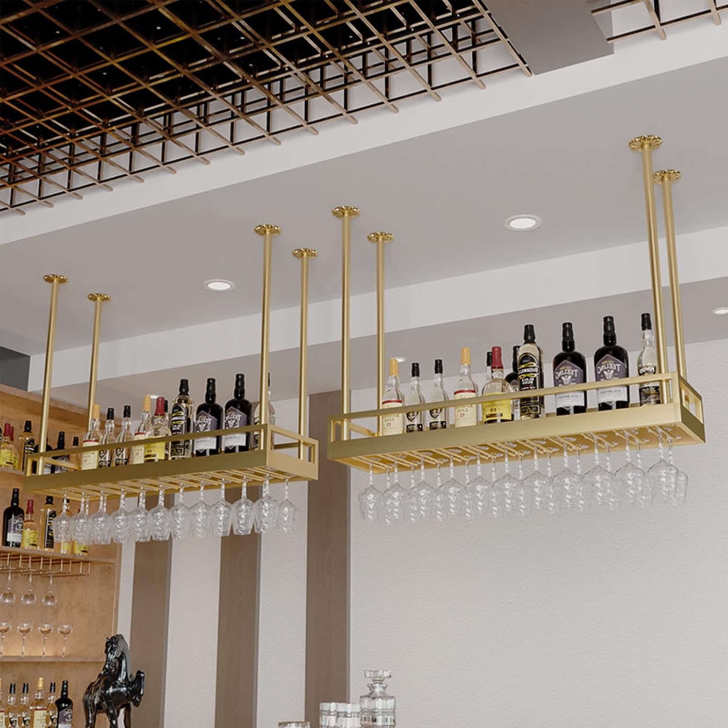 Suuim Wine Glass Holder Ceiling Hanging Rack