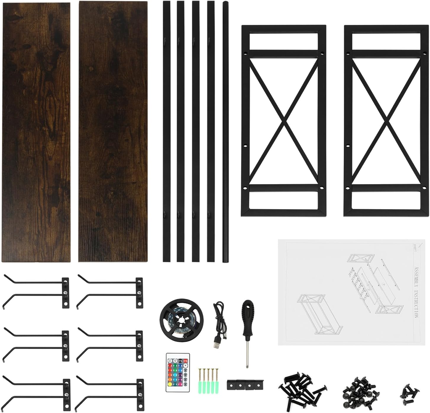 WUSILILU 2Tiers LED Wine Rack Wall Mount with Remote Control