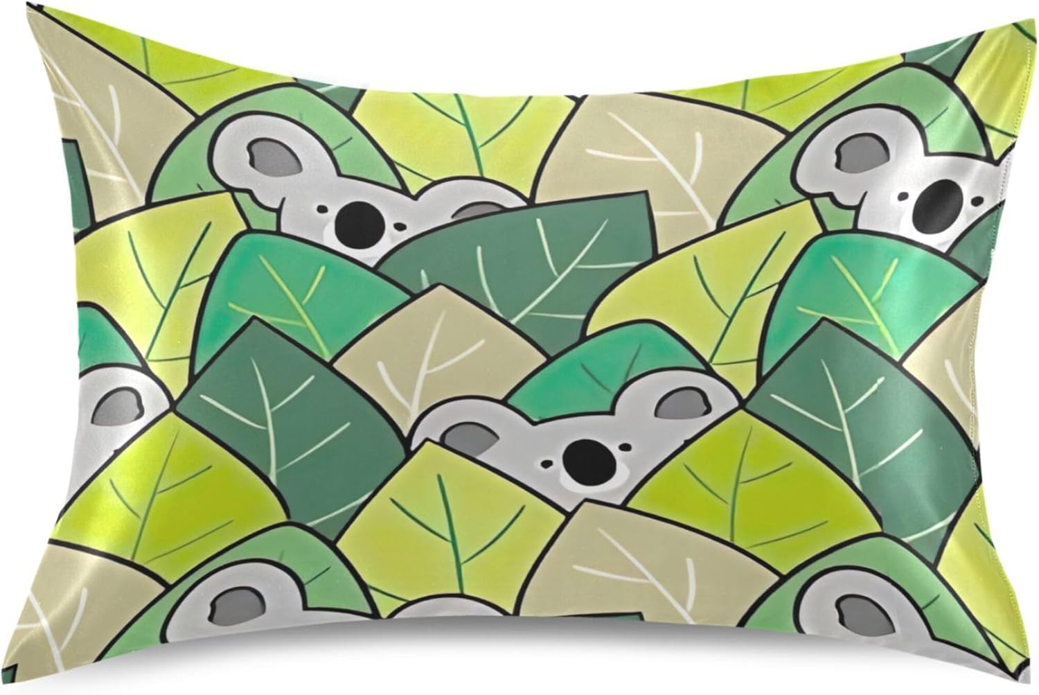 TSENQUE Cartoon Koala Bear Leaf Sateen Pillowcase 1