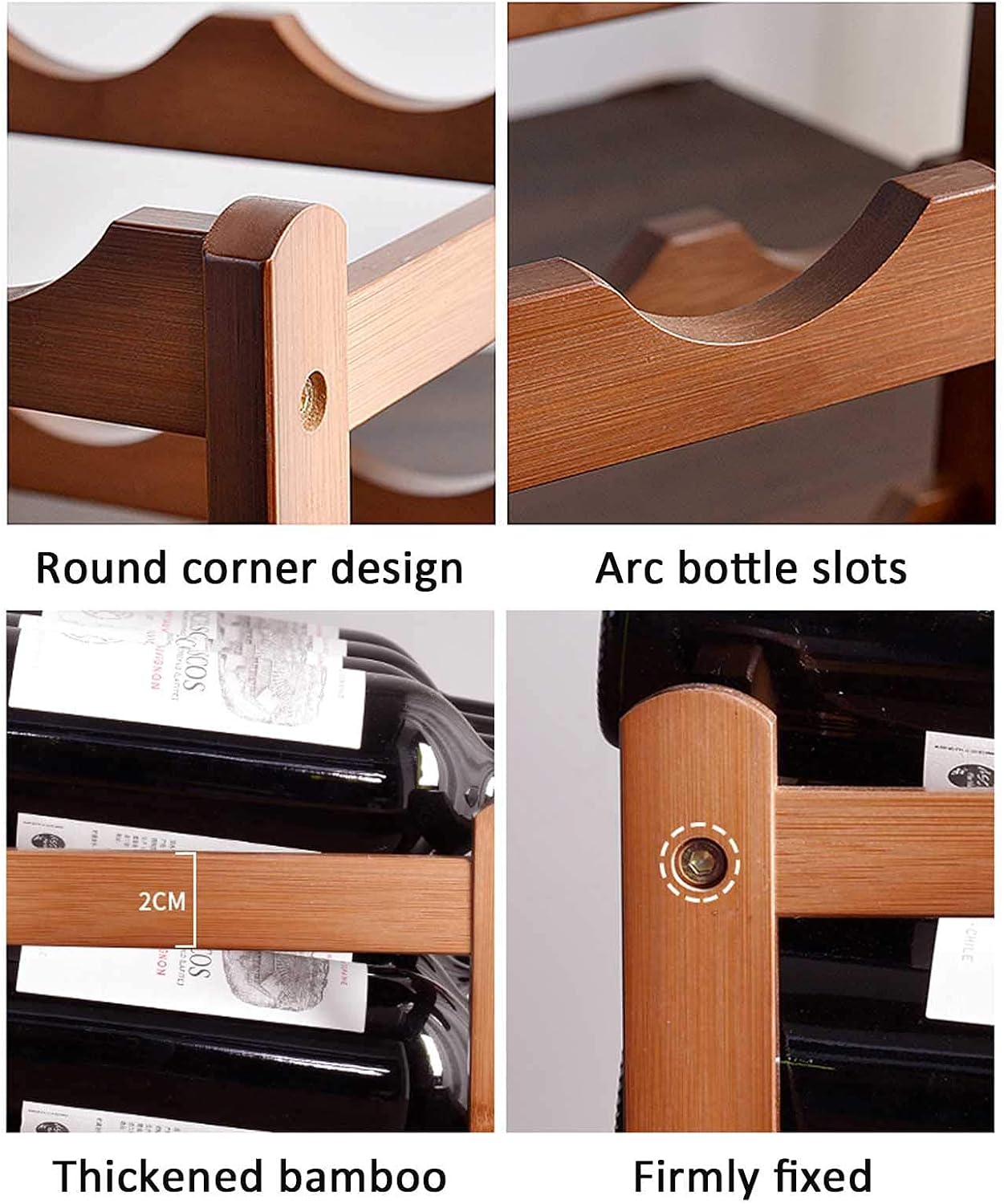 3-Tier Wine Rack for Home Bar and Kitchen