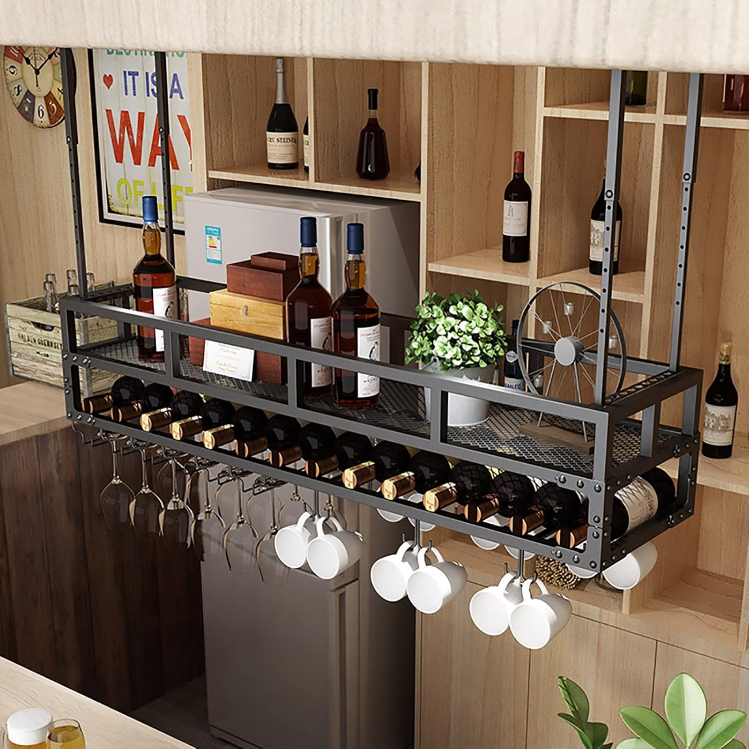 ZJDYDY Adjustable Iron Wine Rack Holder