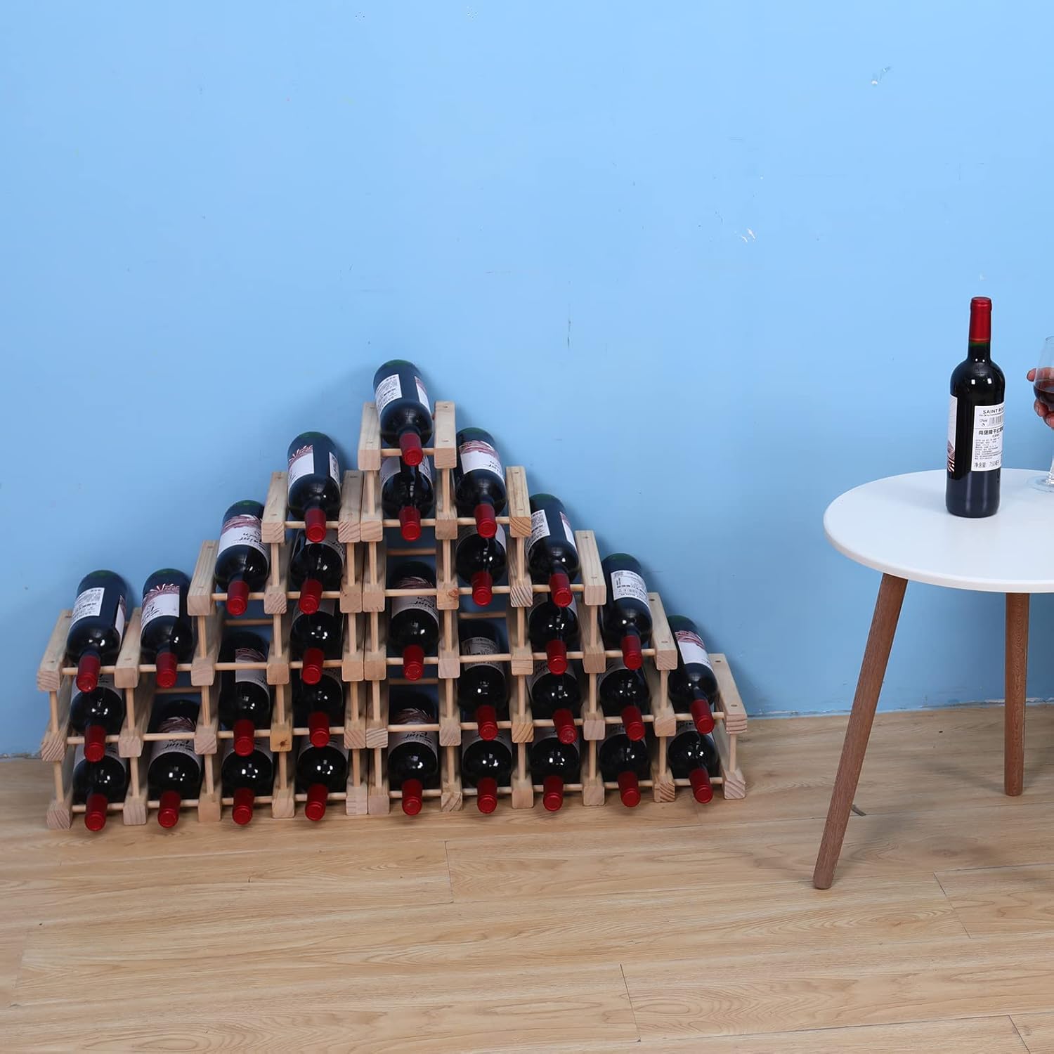 Guilai 16-Bottle Wood Wine Rack Cabinet