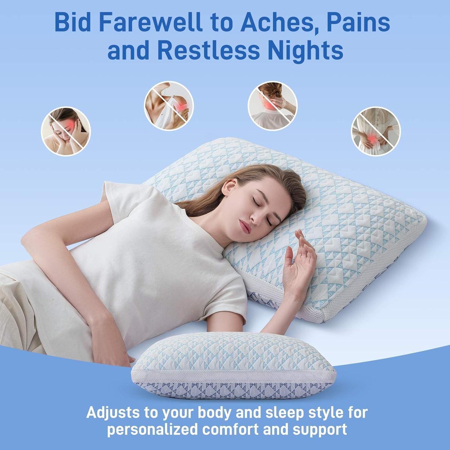 Ankwos Adjustable Shredded Memory Foam Bamboo Viscose Pillow