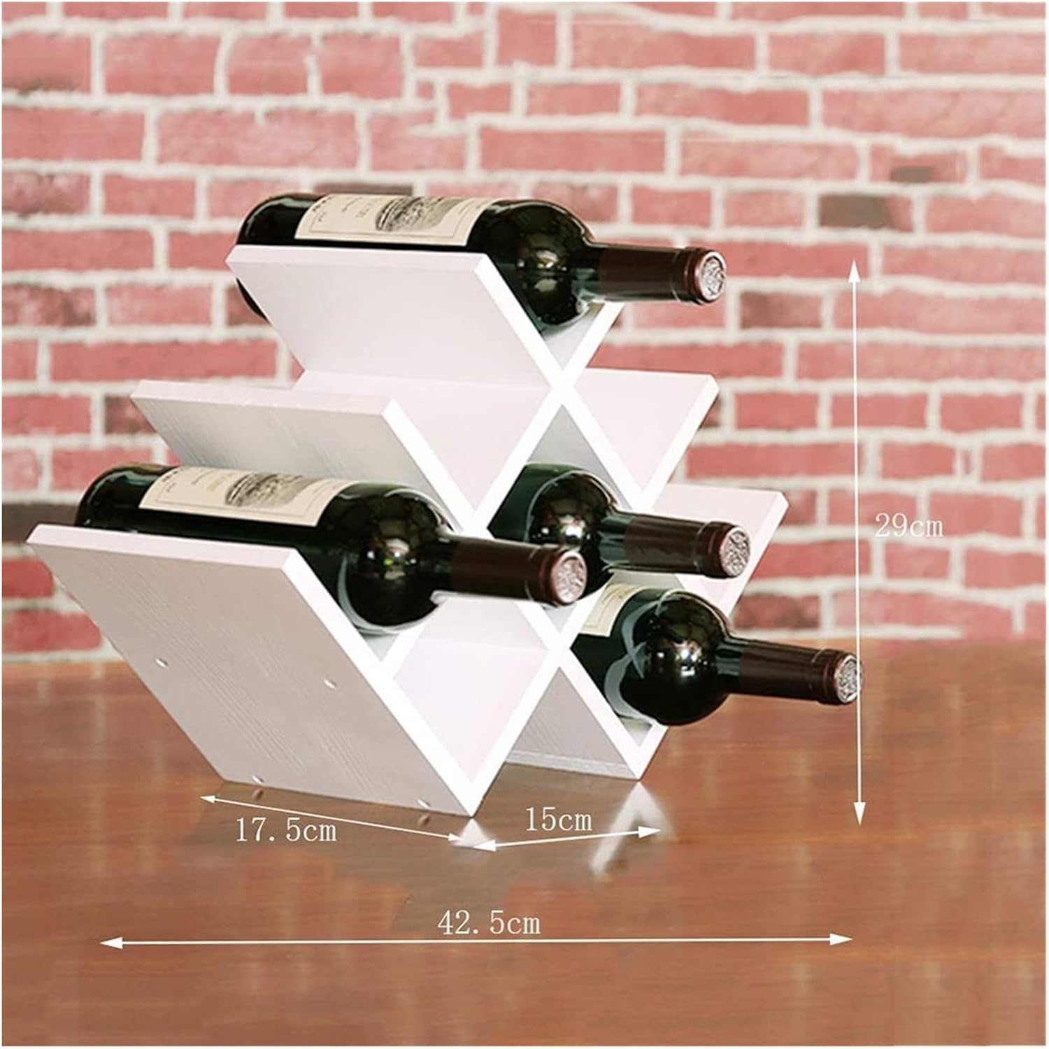 ALDEPO Freestanding Wine Rack 8-Bottle Solid Wood Organizer