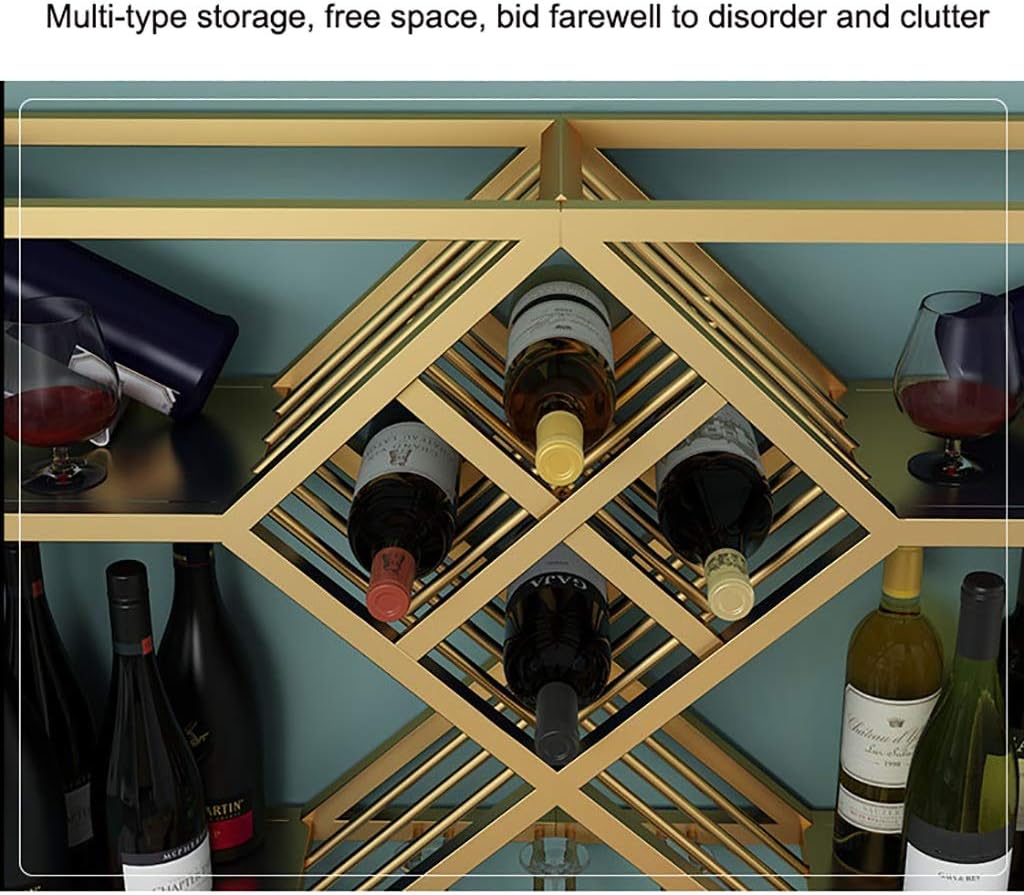 Wall-Mounted Wine Rack Gold Wrought Iron Storage Holder