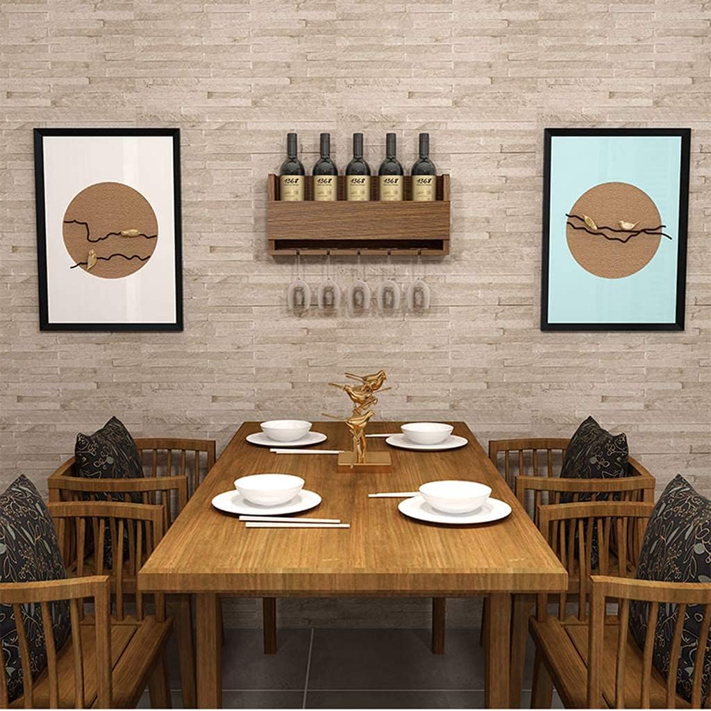 BOCbco Wall-Mounted Wine Rack 5 Bottles 5 Glasses