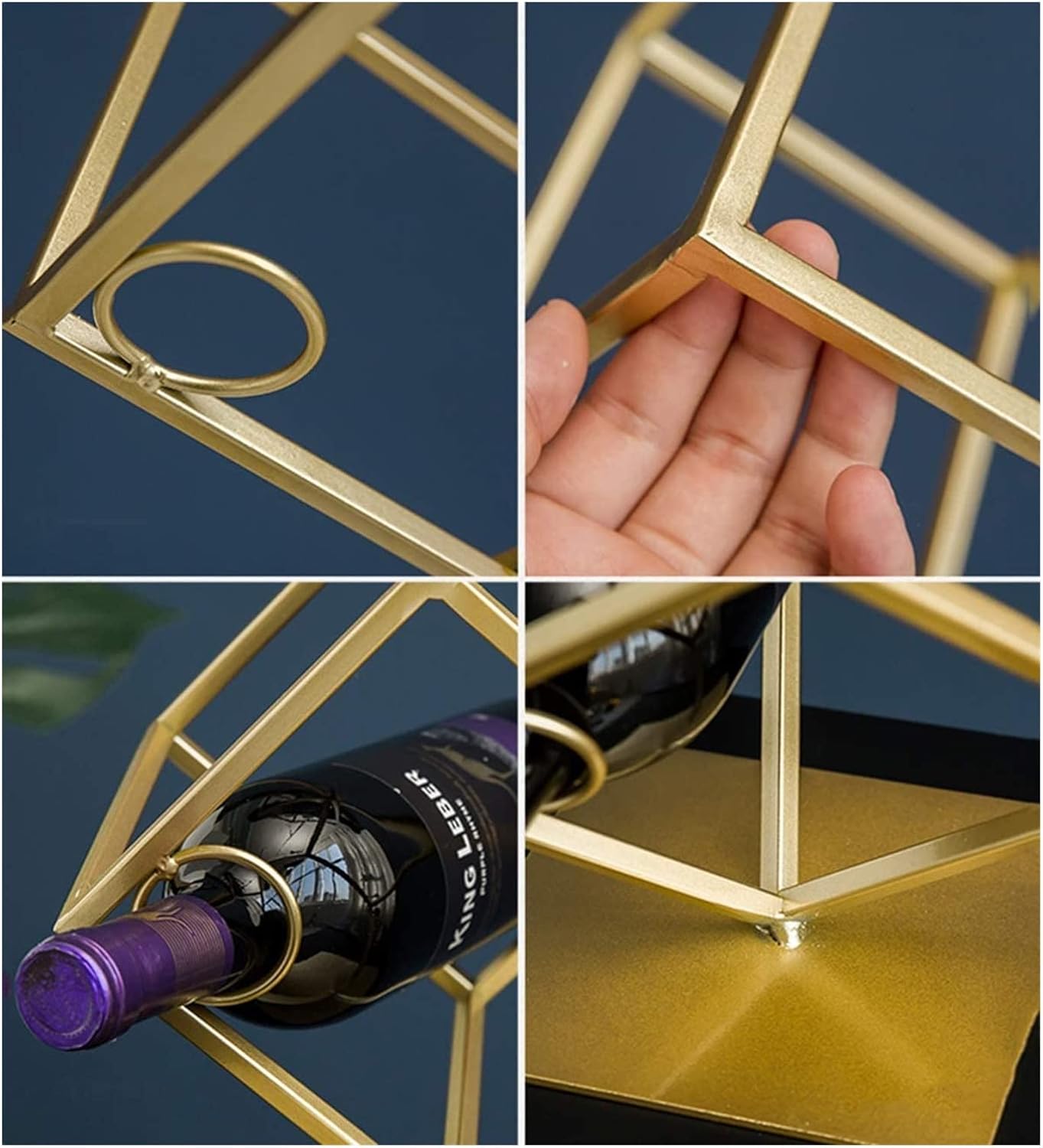 ALDEPO Rose Gold Wine Rack for 2 Bottles