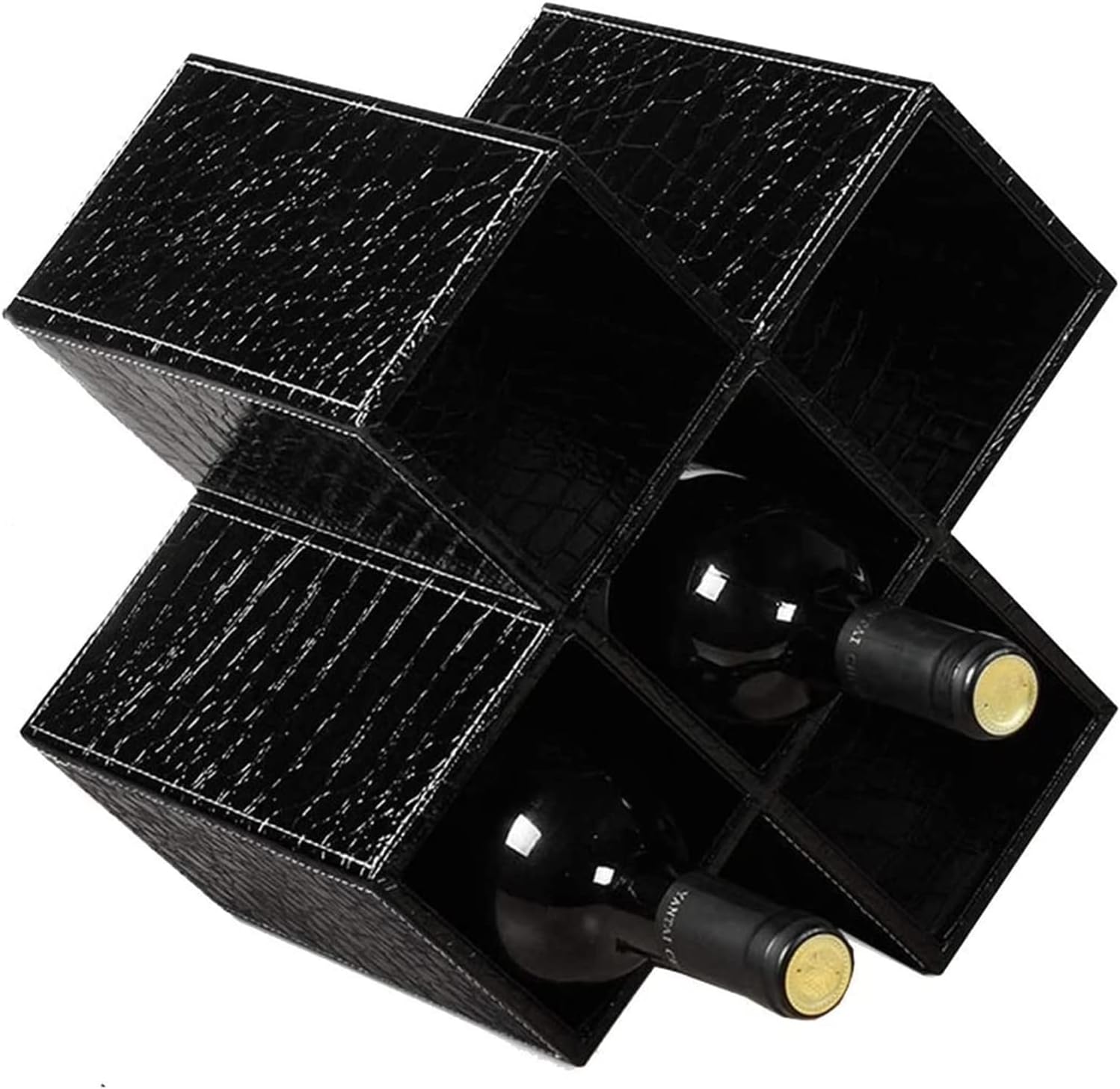 ALDEPO Wine Rack with 8 Slots and Geometric Design