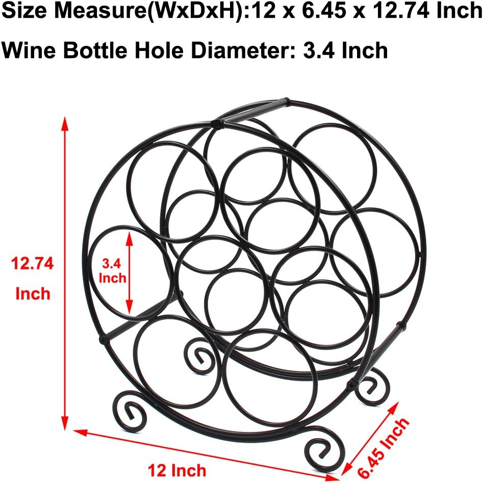 PAG 7 Bottles Freestanding Wine Rack Black