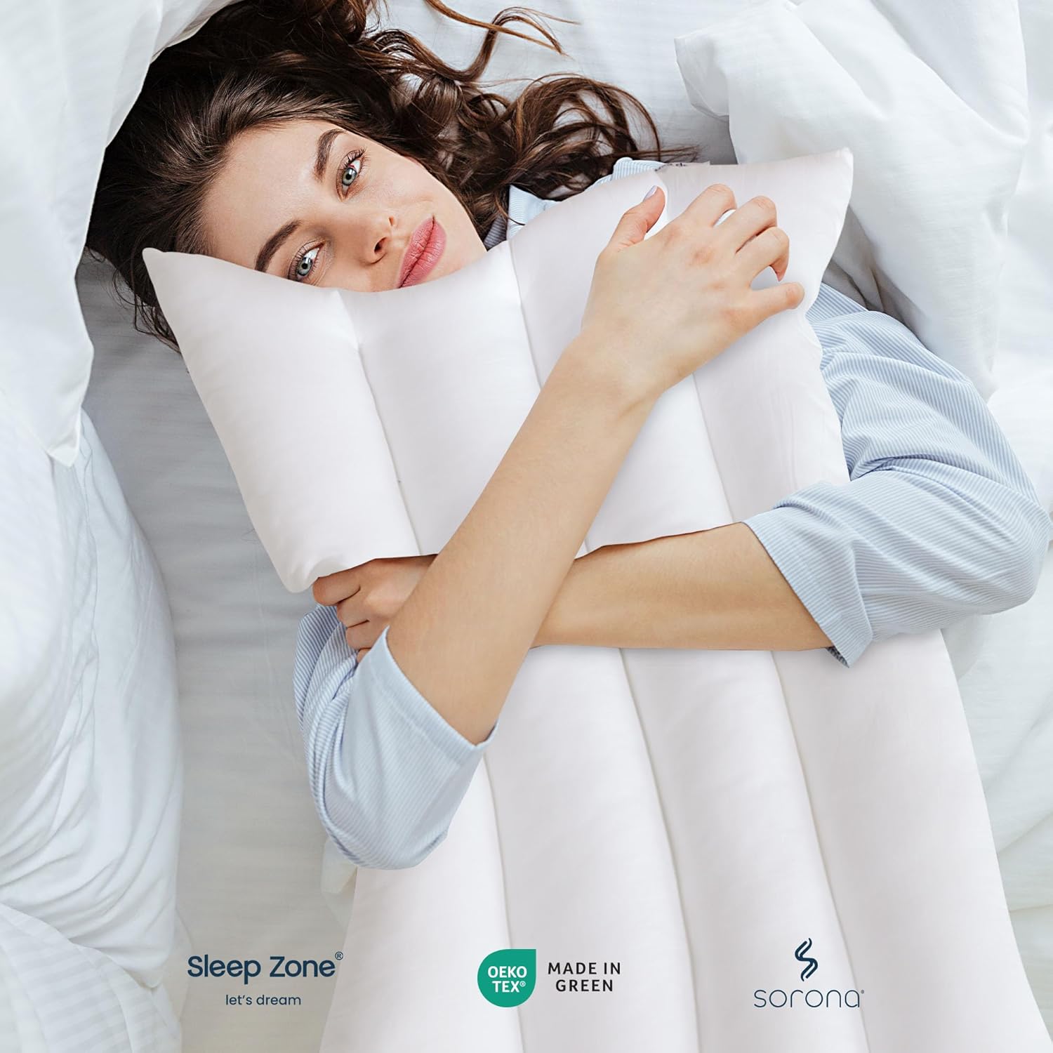 SLEEP ZONE Ultra Thin Pillow for Back and Stomach Sleepers