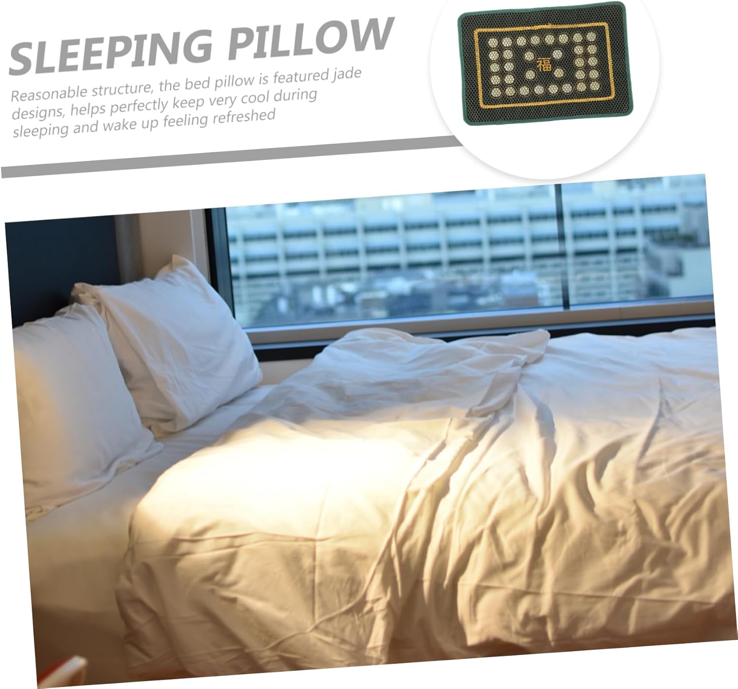 WHAMVOX Jade Cooling Summer Bed Pillow for Comfortable Sleep