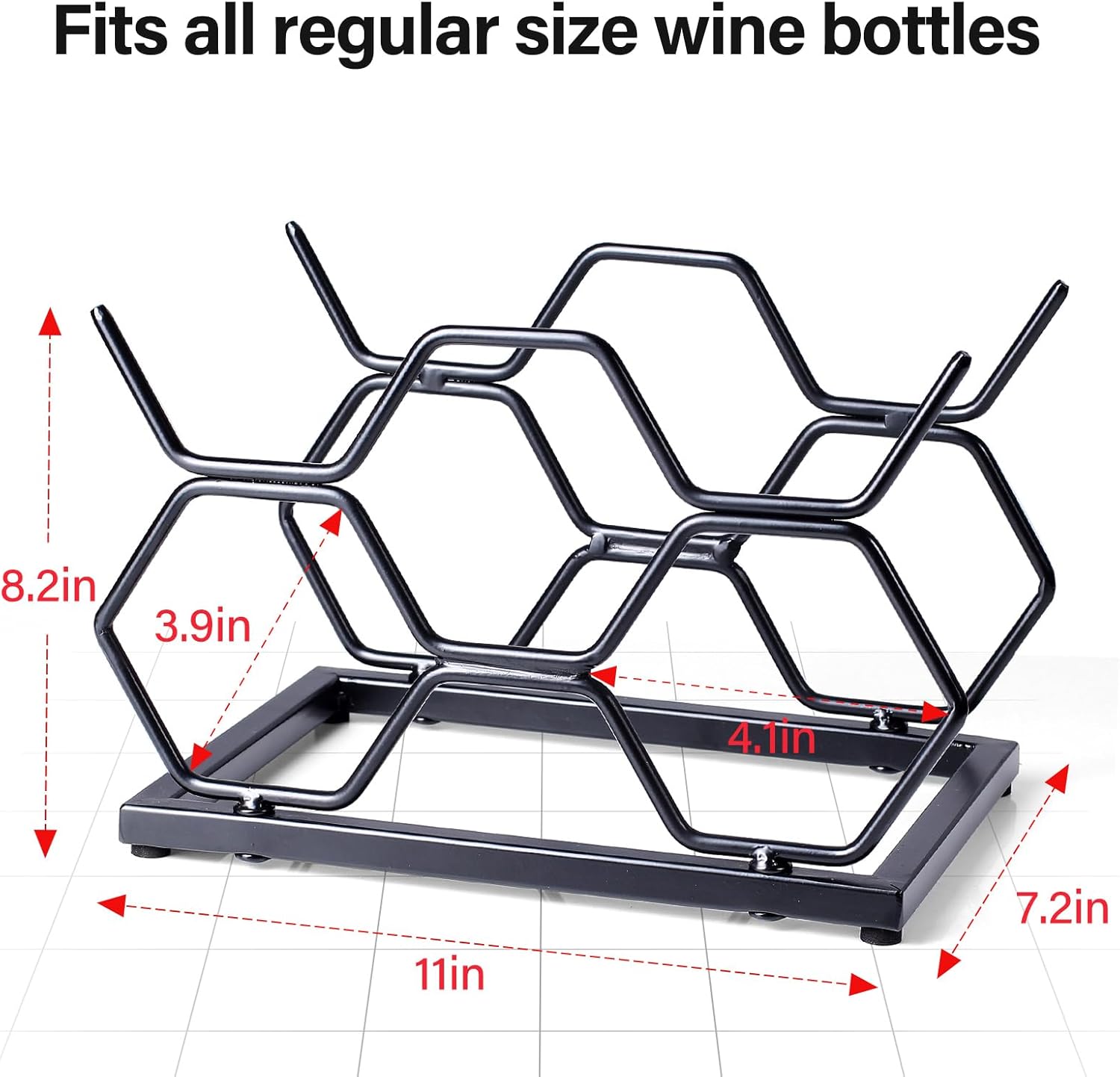 Drincarier 5 Bottle Tabletop Wine Rack - Modern Gold Metal Design