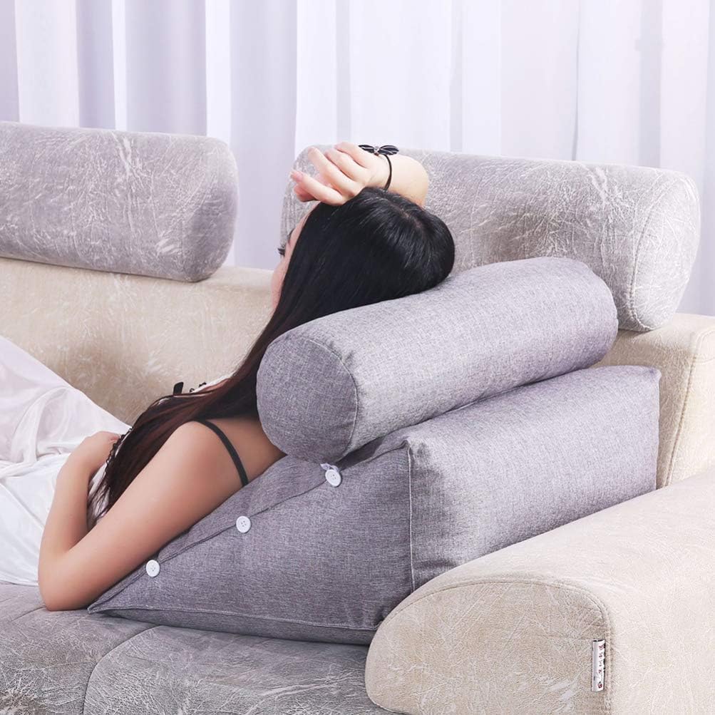 Garneck Ergonomic Bed Triangle Cushion for Neck and Back Support