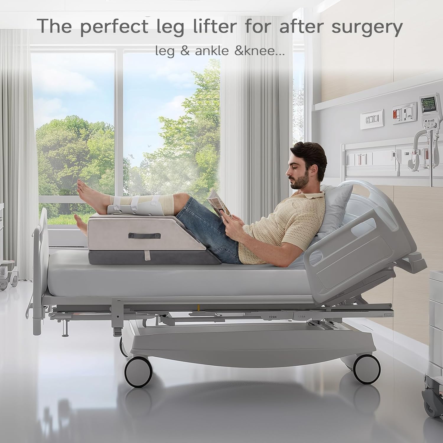 AskDesk Leg Elevating Pillow with 3 Height Settings