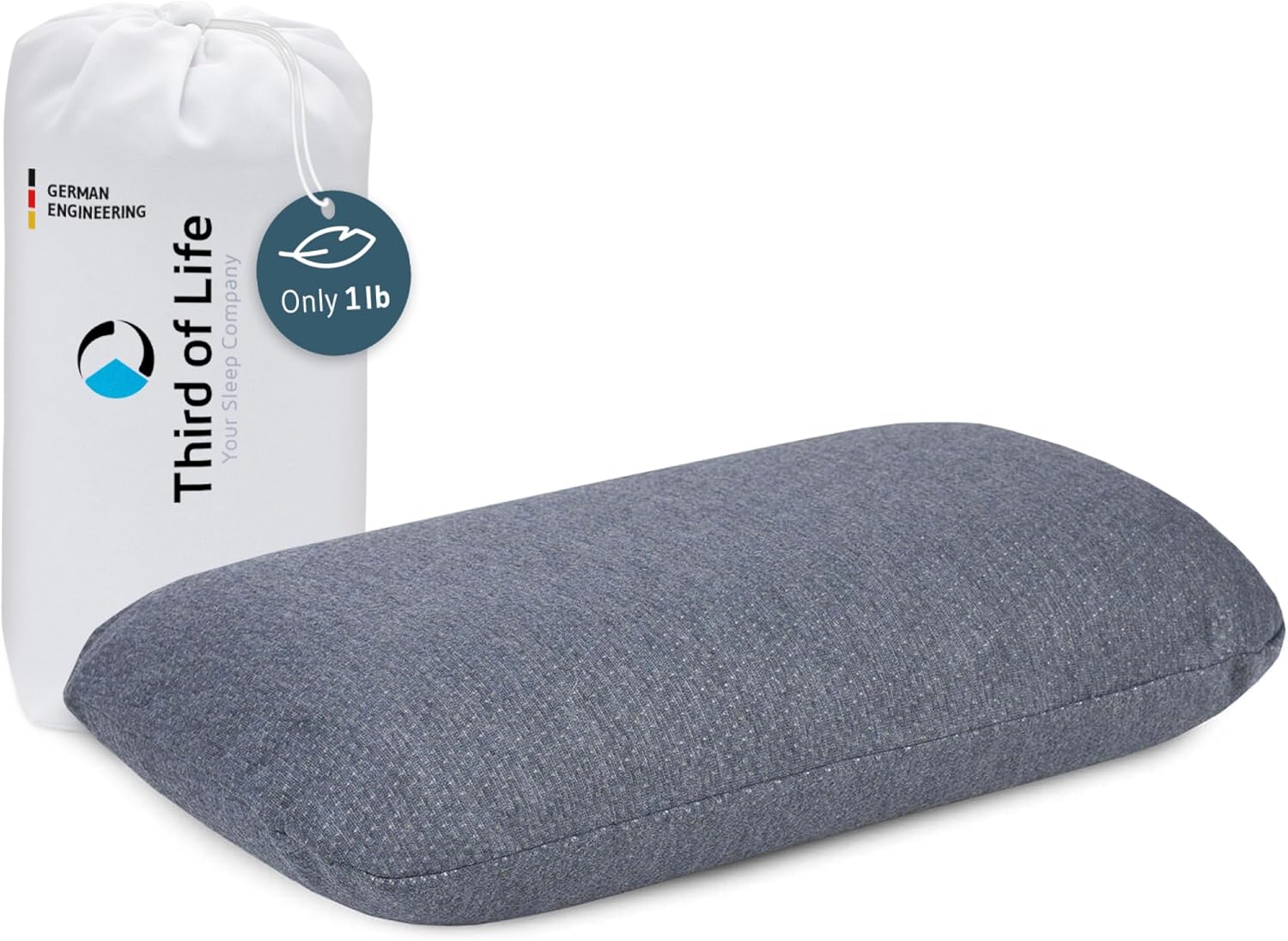 Stomach Sleeper Pillow MIZAR - Memory Foam with Thermoregulating Case
