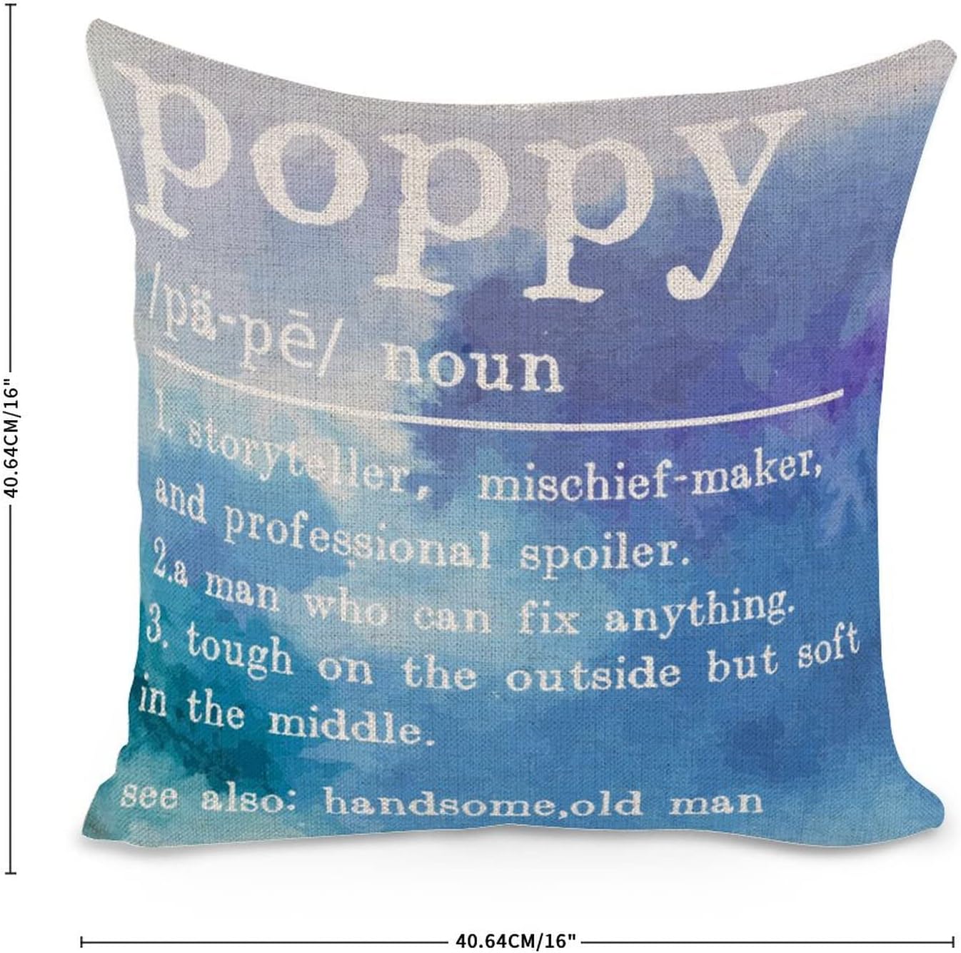 Poppy Vocabulary Cushion Case Throw Pillow Cover with Hidden Zipper