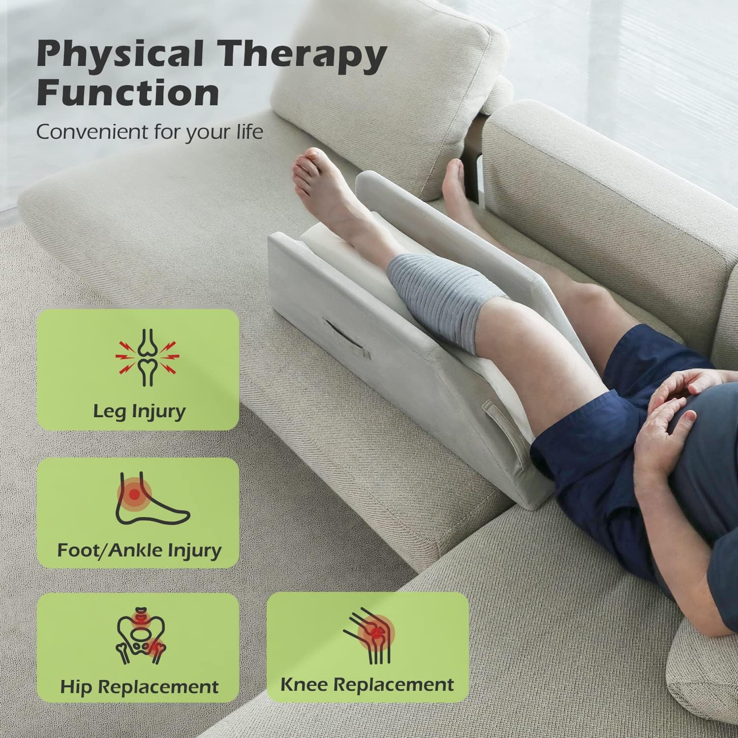 OasisCraft Leg Elevation Pillow with Handles