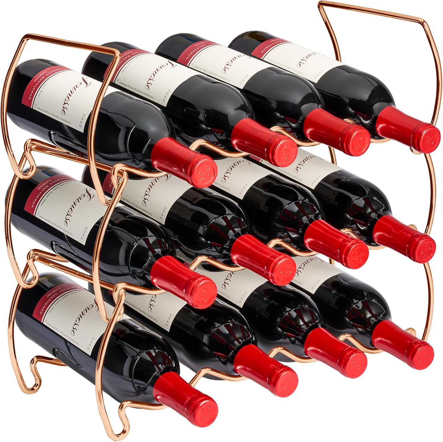 Sorbus Copper 3-Tier Wine Rack - Holds 12 Bottles