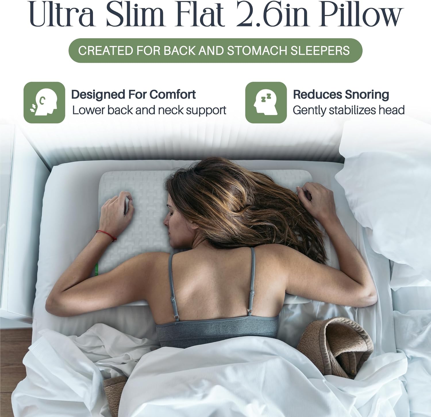 Umiboo Gel-Infused Foam 25-Inch Pillow 2-Pack White