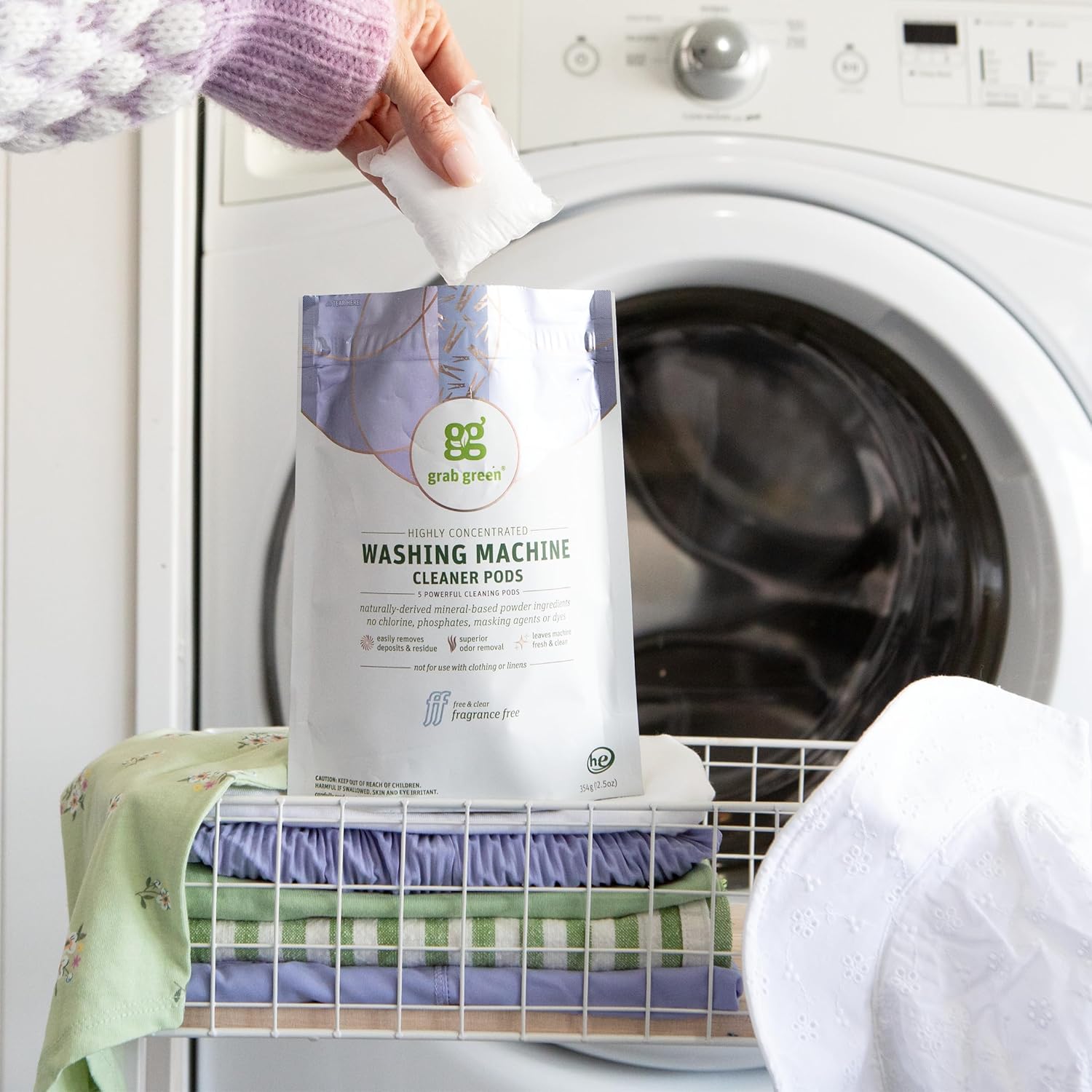 Grab Green Washing Machine Cleaner 5 Count Mineral Based Fragrance Free