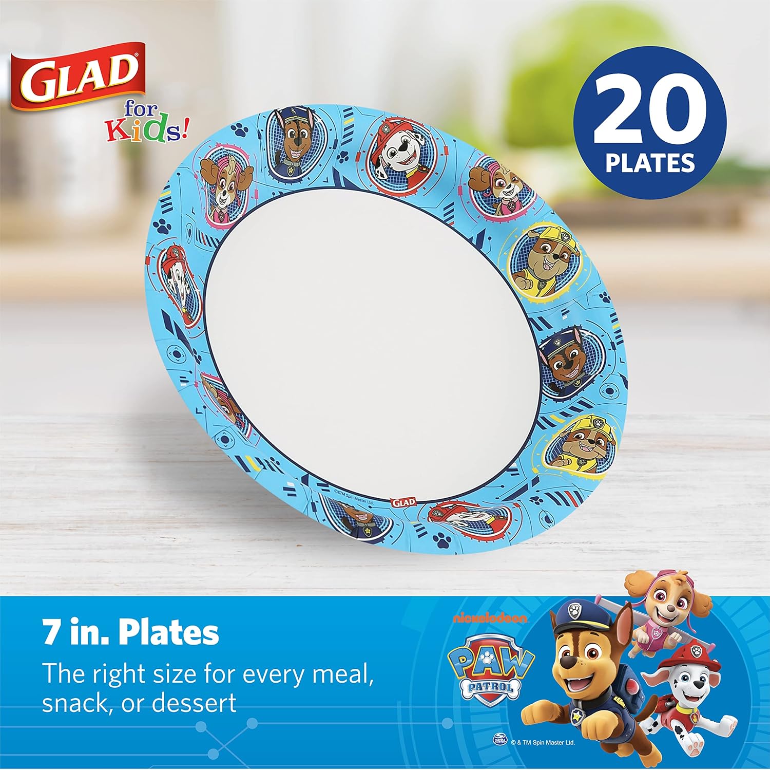 Glad Paw Patrol Paper Plates 7 Inch 20ct