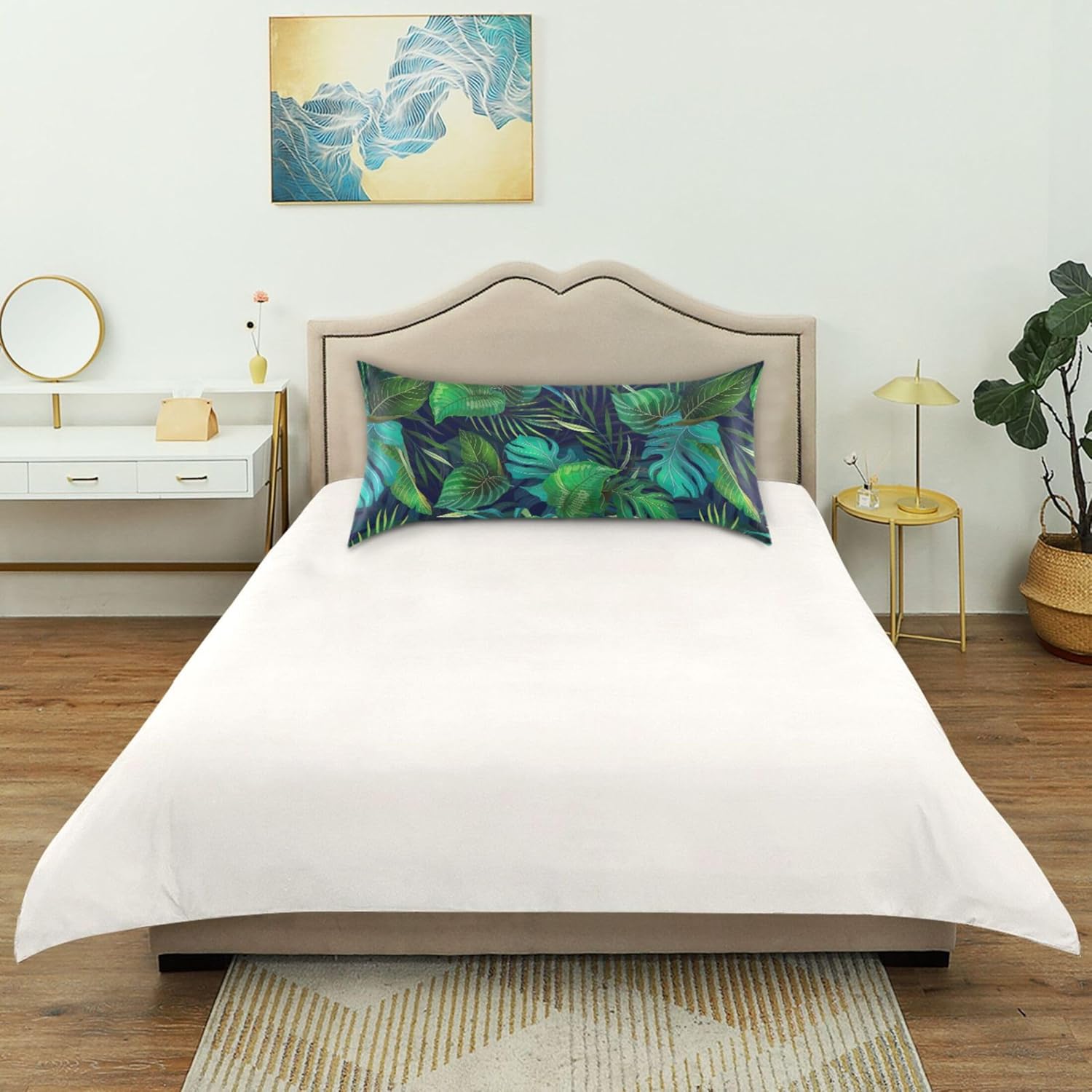 TSENQUE Exotic Tropical Plants Satin Pillow Case Cooling Bed Decor