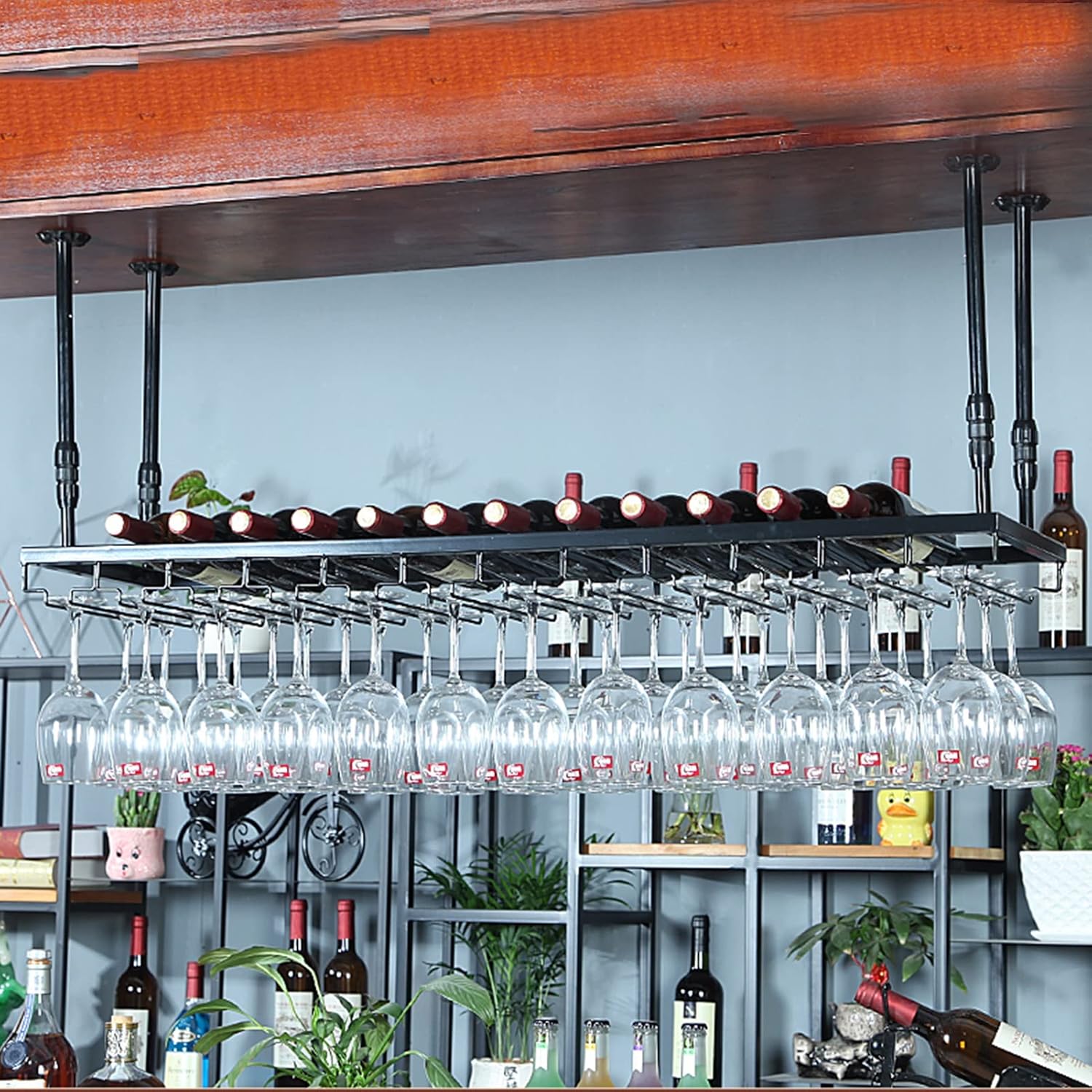 Suuim Hanging Wine Racks Ceiling-Type Holder