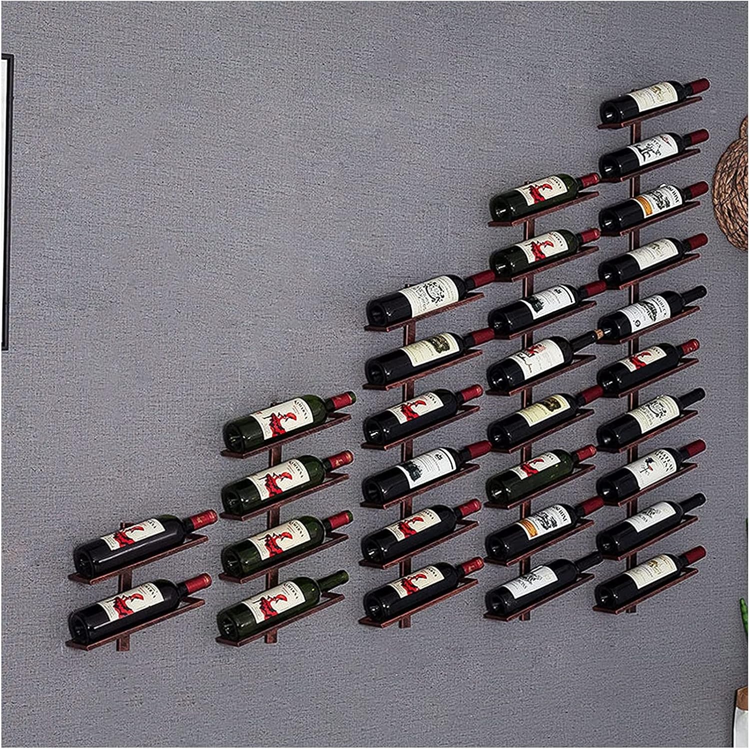 ALDEPO Wall-Mounted Wine Rack - 6 Bottles Bronze Wrought Iron